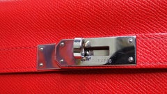 Hermes Red Epsom Kelly Sellier 32 Rouge Casaque
