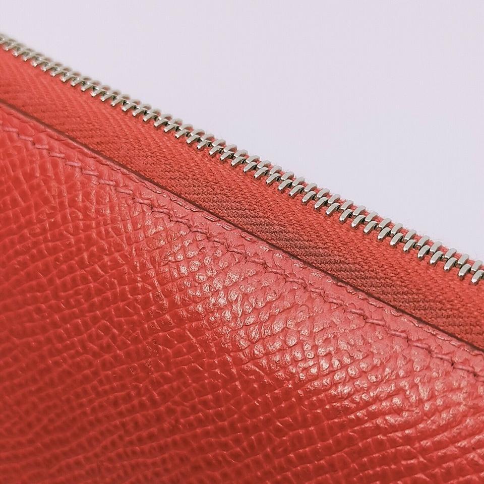 Hermès Red Epsom Leather Azap Silkin Zip Around Long Wallet 863027 2