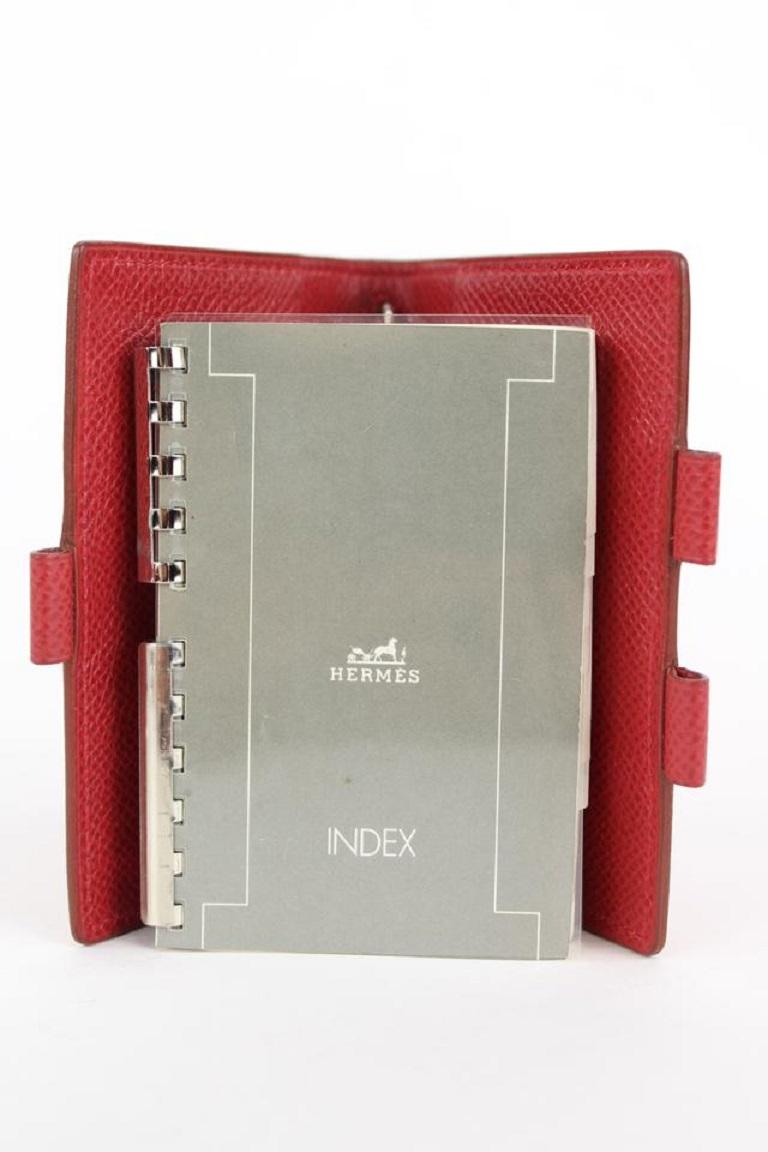Hermès Red Epsom Leather Mini Agenda Notebook Cover 17her1231 6