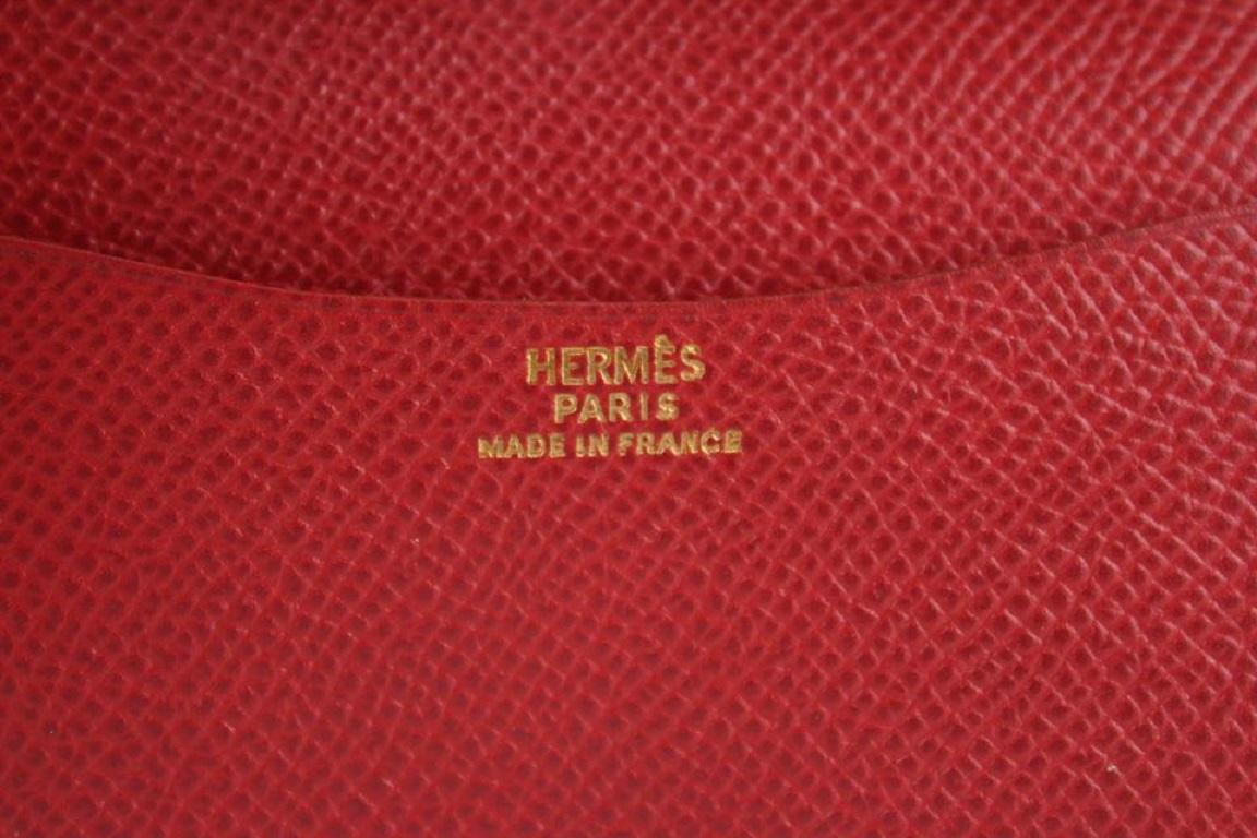Hermès Red Epsom Leather Mini Agenda Notebook Cover 17her1231 In Good Condition In Dix hills, NY