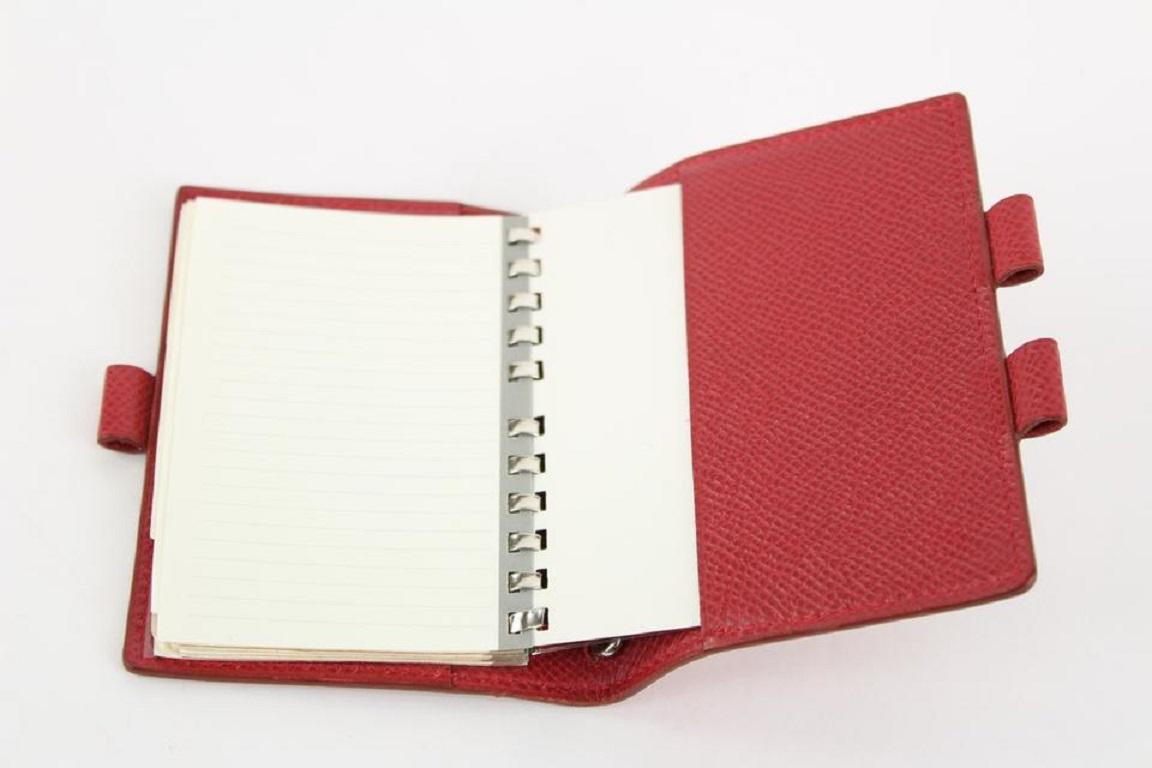 Hermès Red Epsom Leather Mini Agenda Notebook Cover 17her1231 1