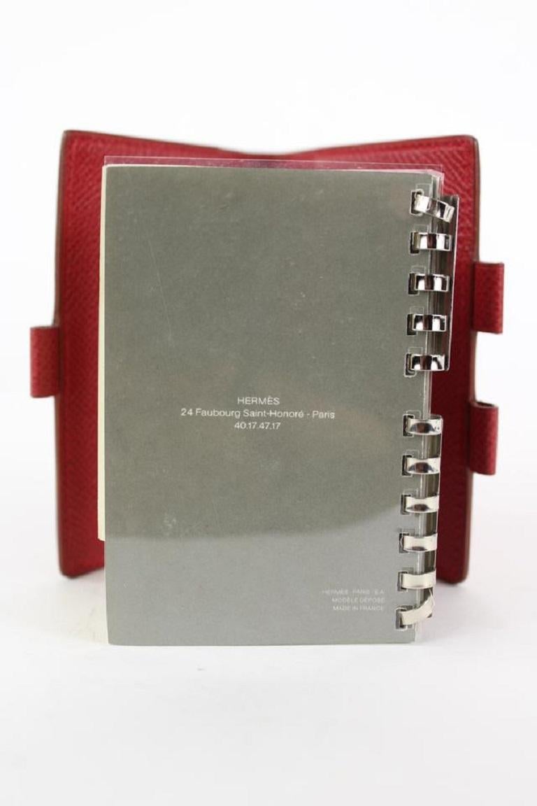 Hermès Red Epsom Leather Mini Agenda Notebook Cover 17her1231 2
