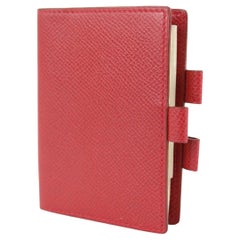 Hermès Red Epsom Leather Mini Agenda Notebook Cover 17her1231