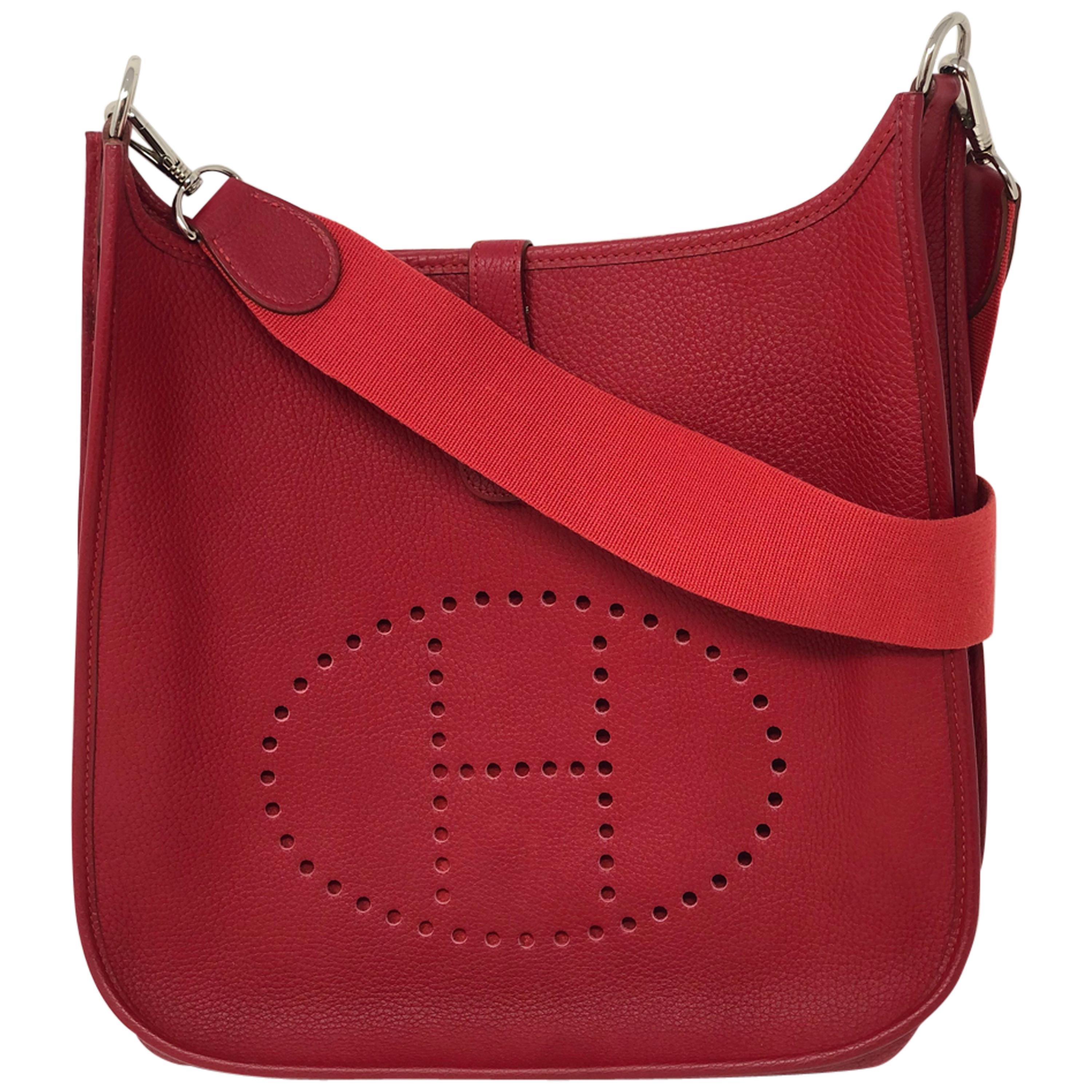 Hermes Red Evelyne Bag at 1stDibs