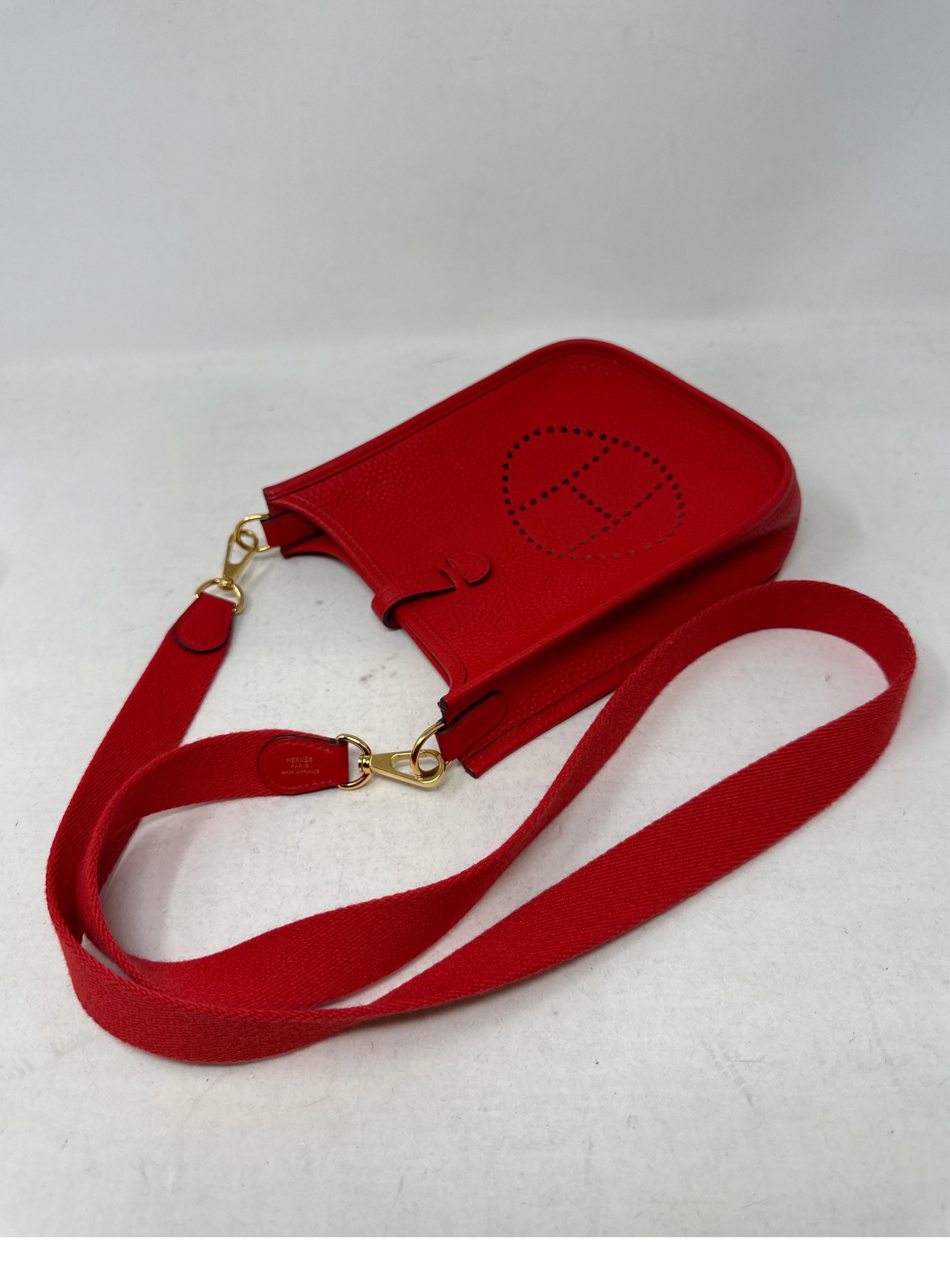 Hermes Red Evelyne TPM Bag  7