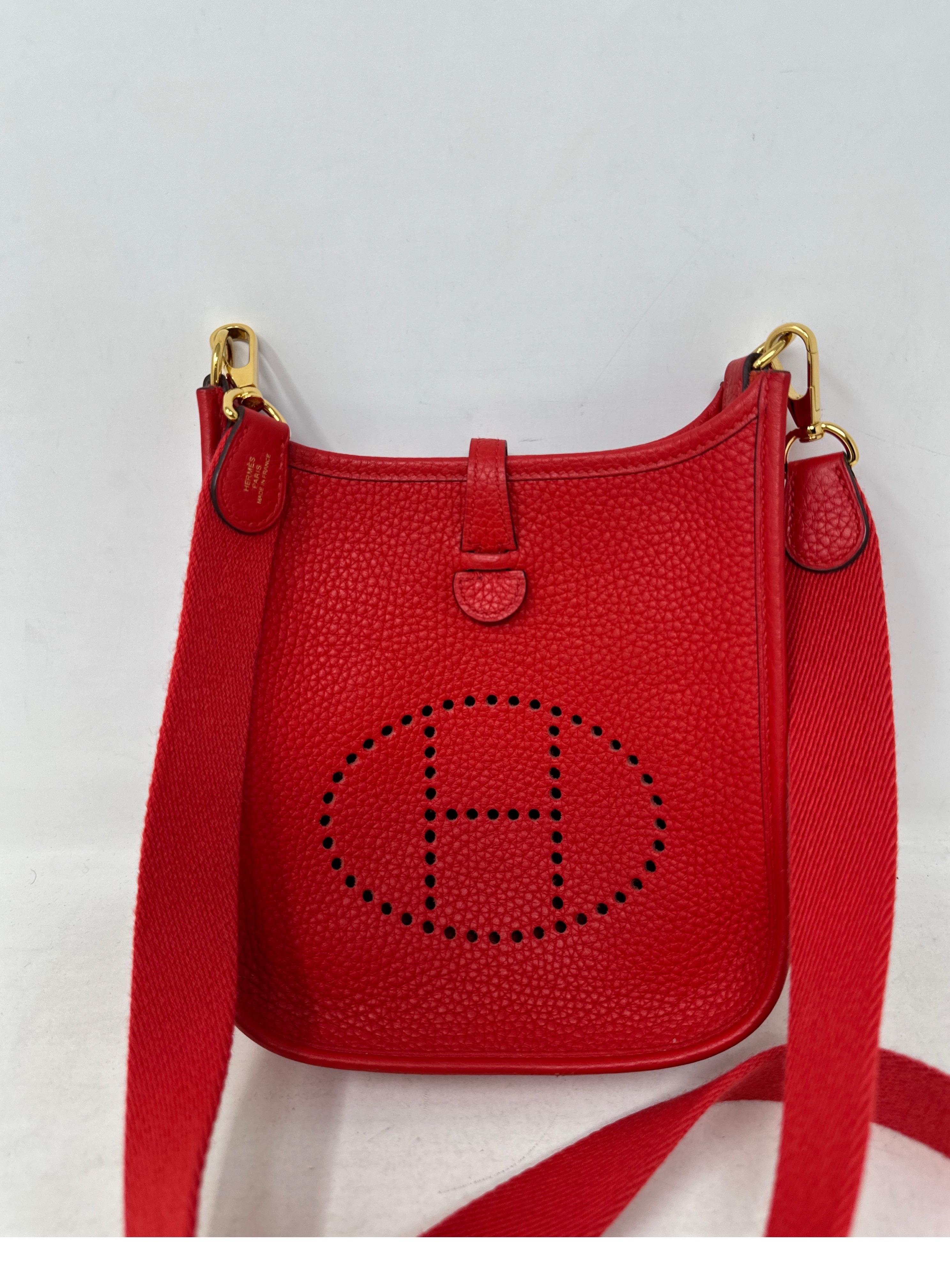 Hermes Red Evelyne TPM Bag  9
