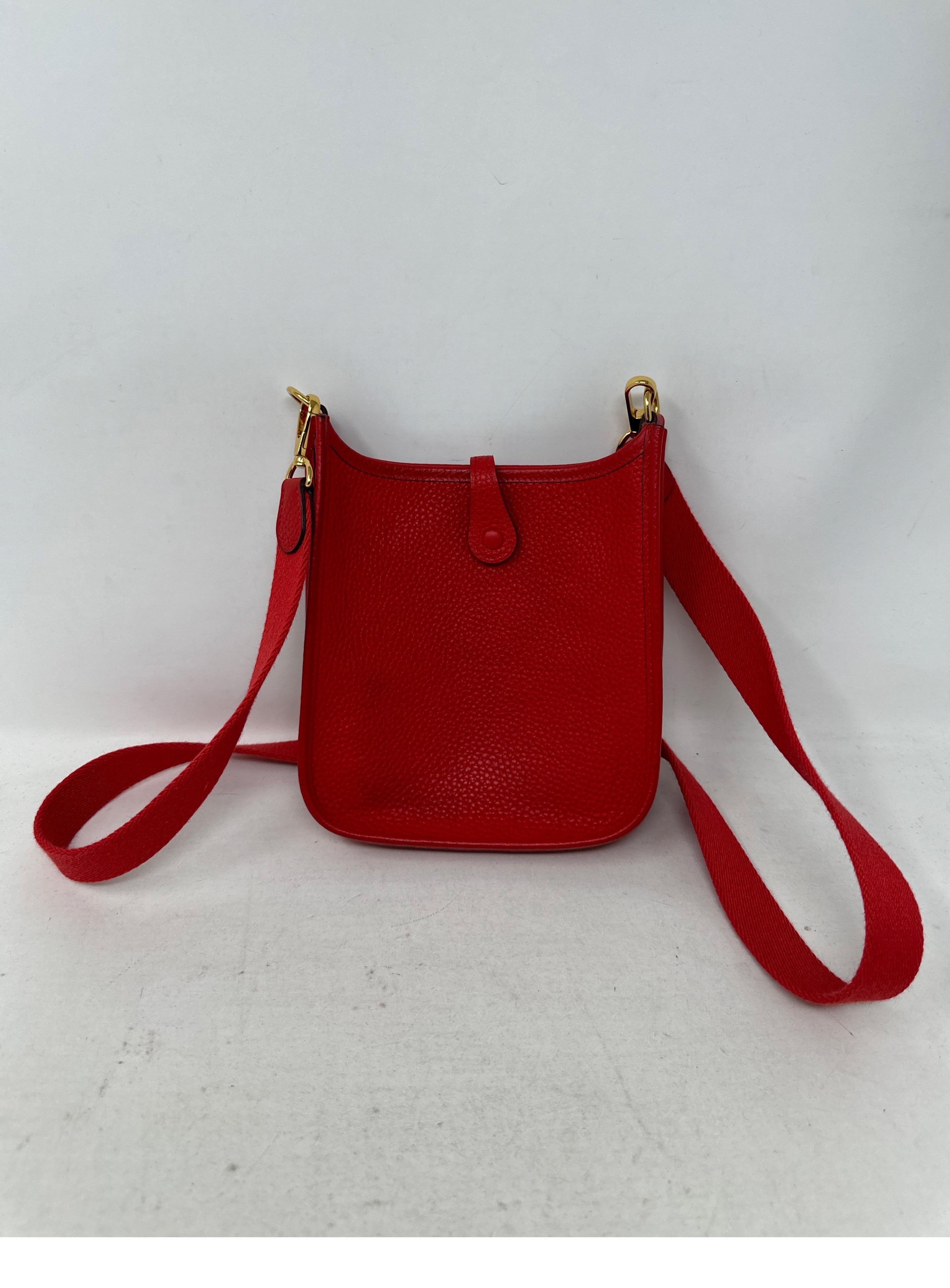 Hermes Red Evelyne TPM Bag  12