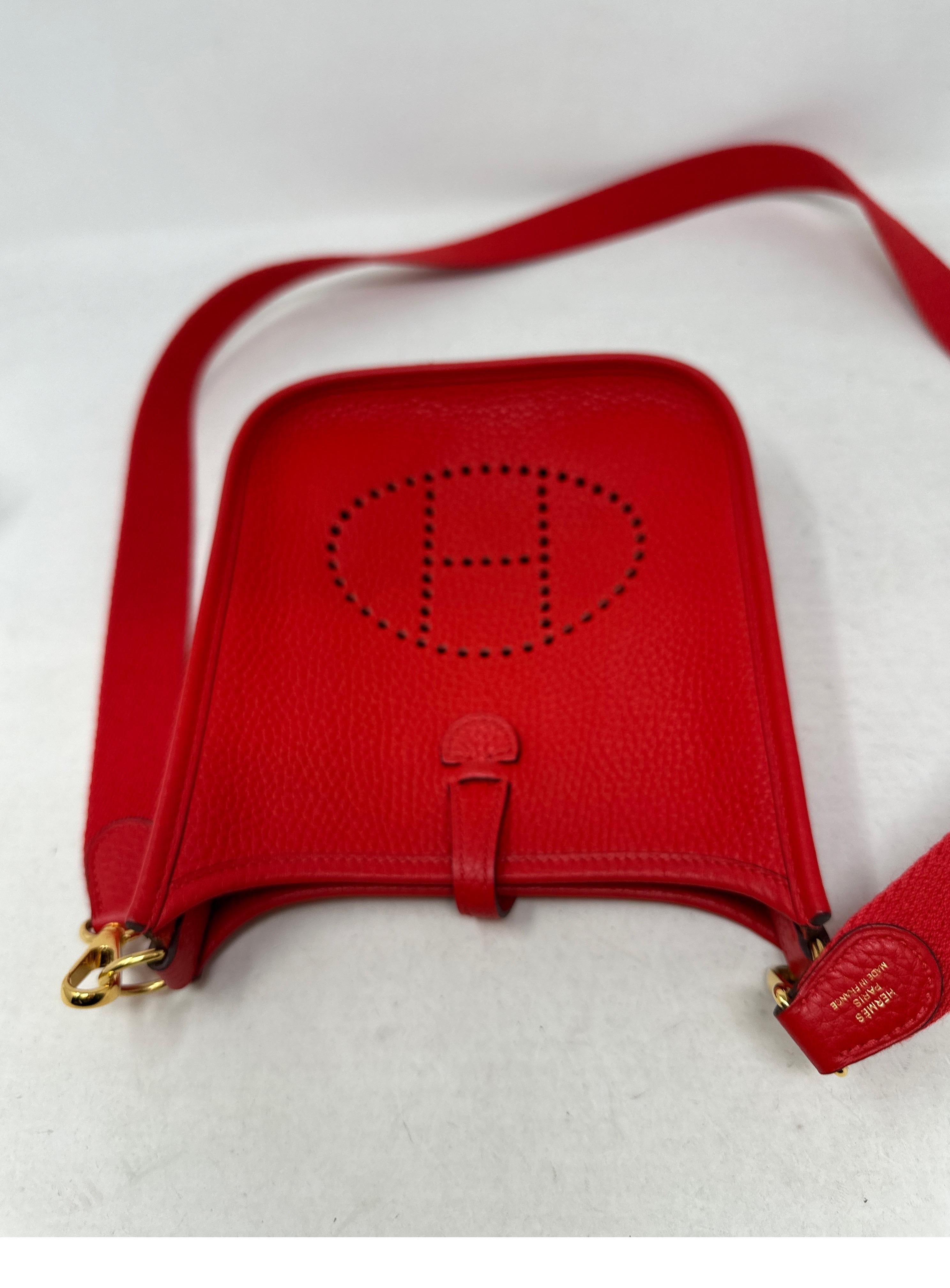 Hermes Red Evelyne TPM Bag  14