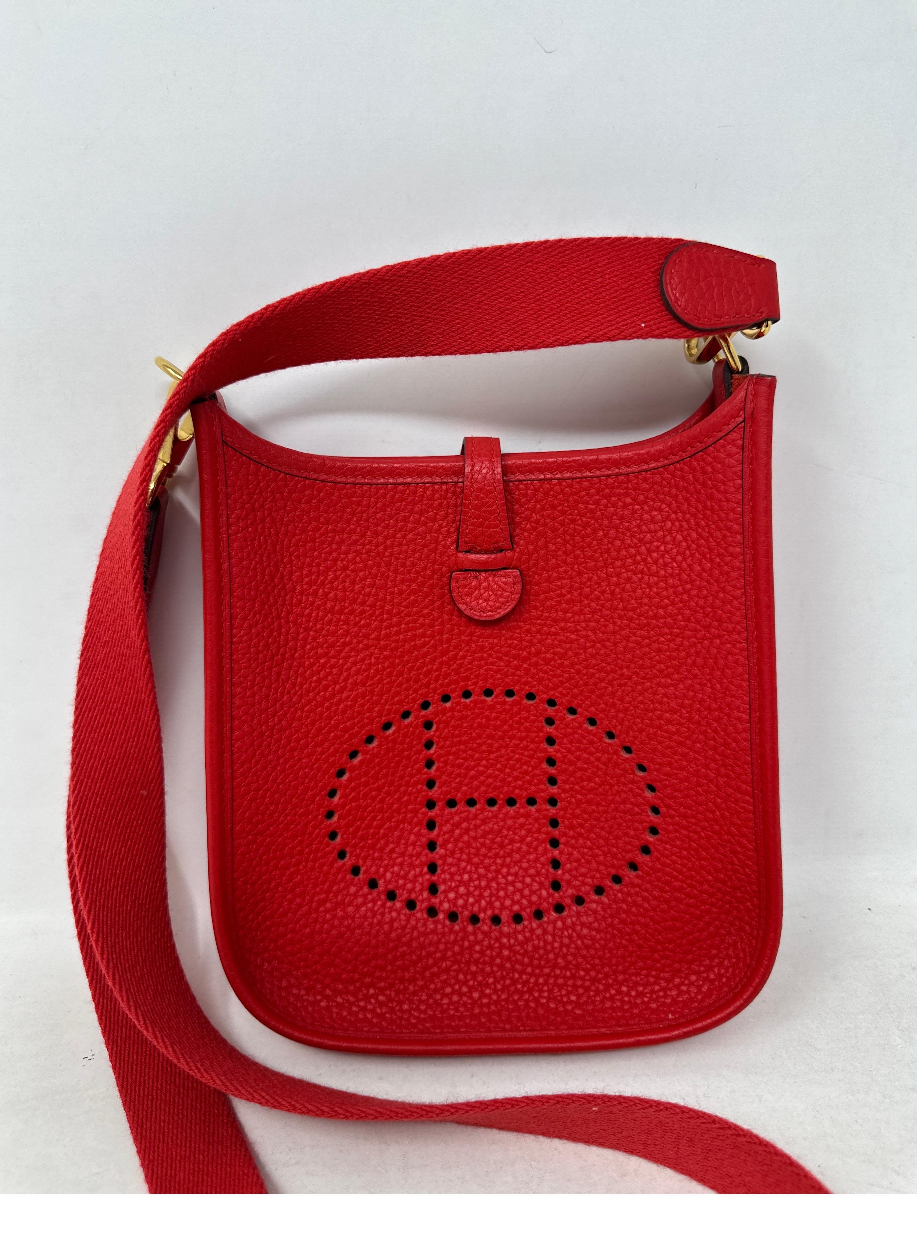 Women's or Men's Hermes Red Evelyne TPM Bag 