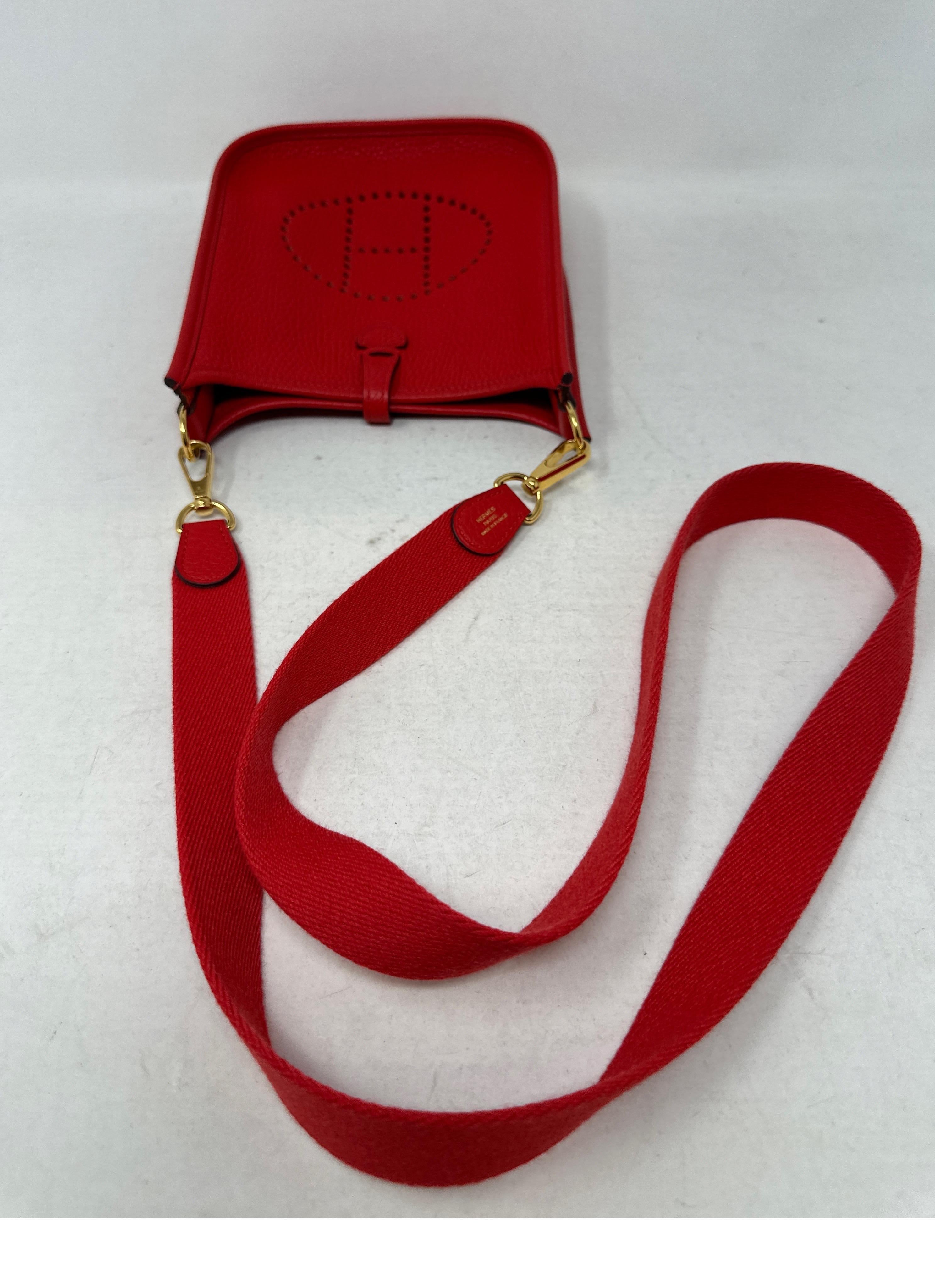 Hermes Red Evelyne TPM Bag  4