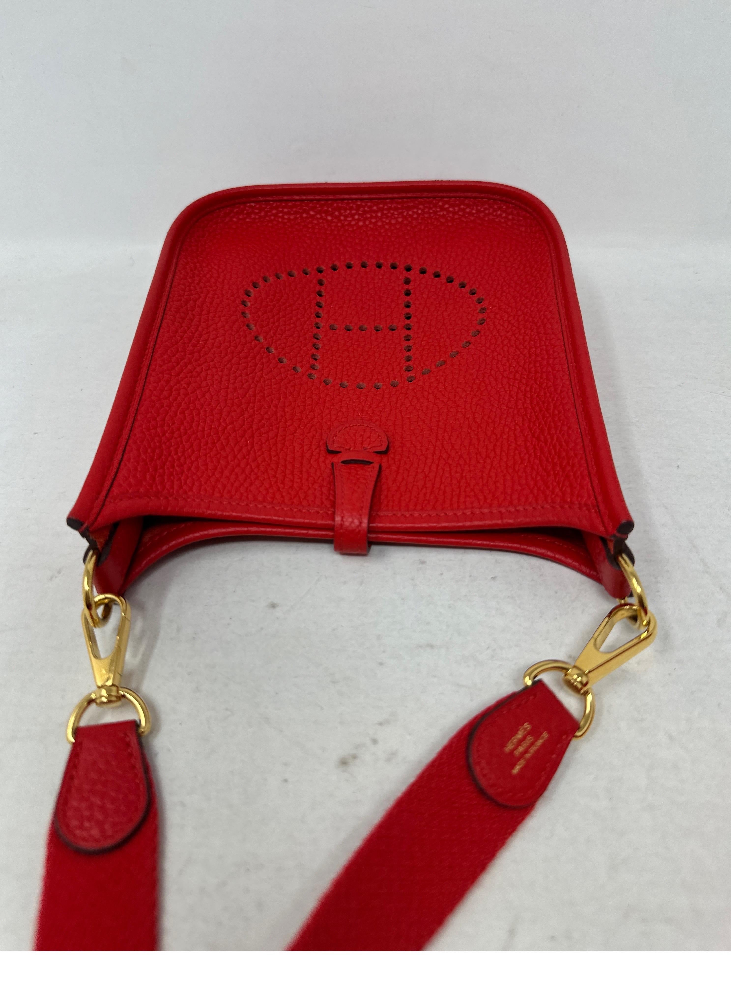 Hermes Red Evelyne TPM Bag  5