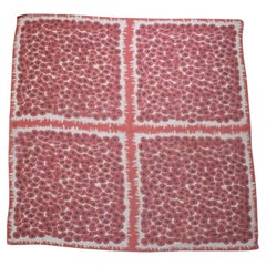 Hermes, red floral printed silk scarf