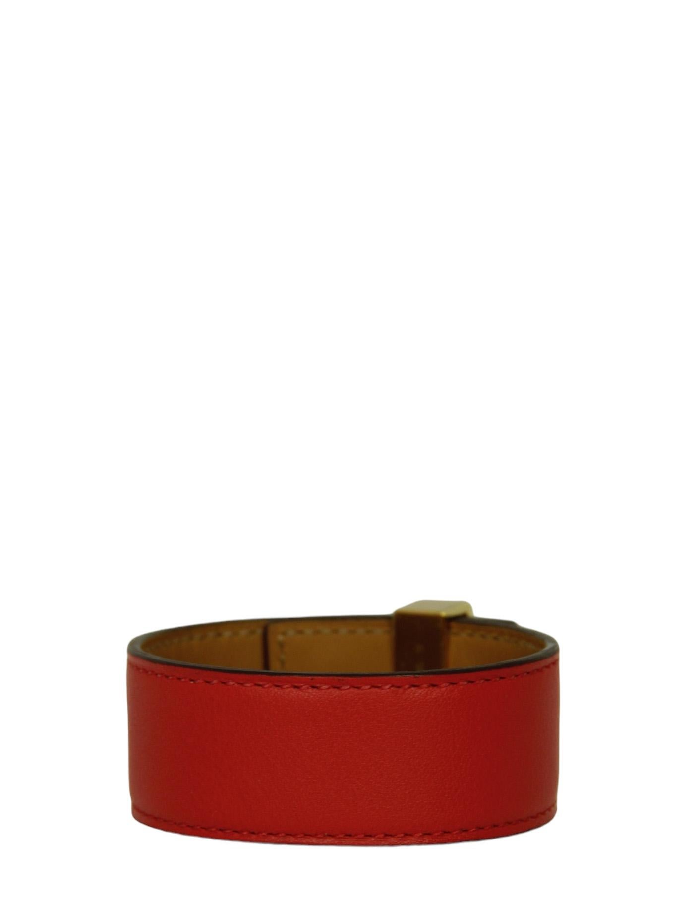 Bracelet Collier de Chien 24 rouge/or Hermes sz T3 Excellent état - En vente à New York, NY