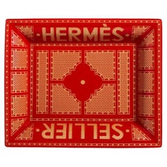 Hermes Red/Gold Hermes Sellier change tray