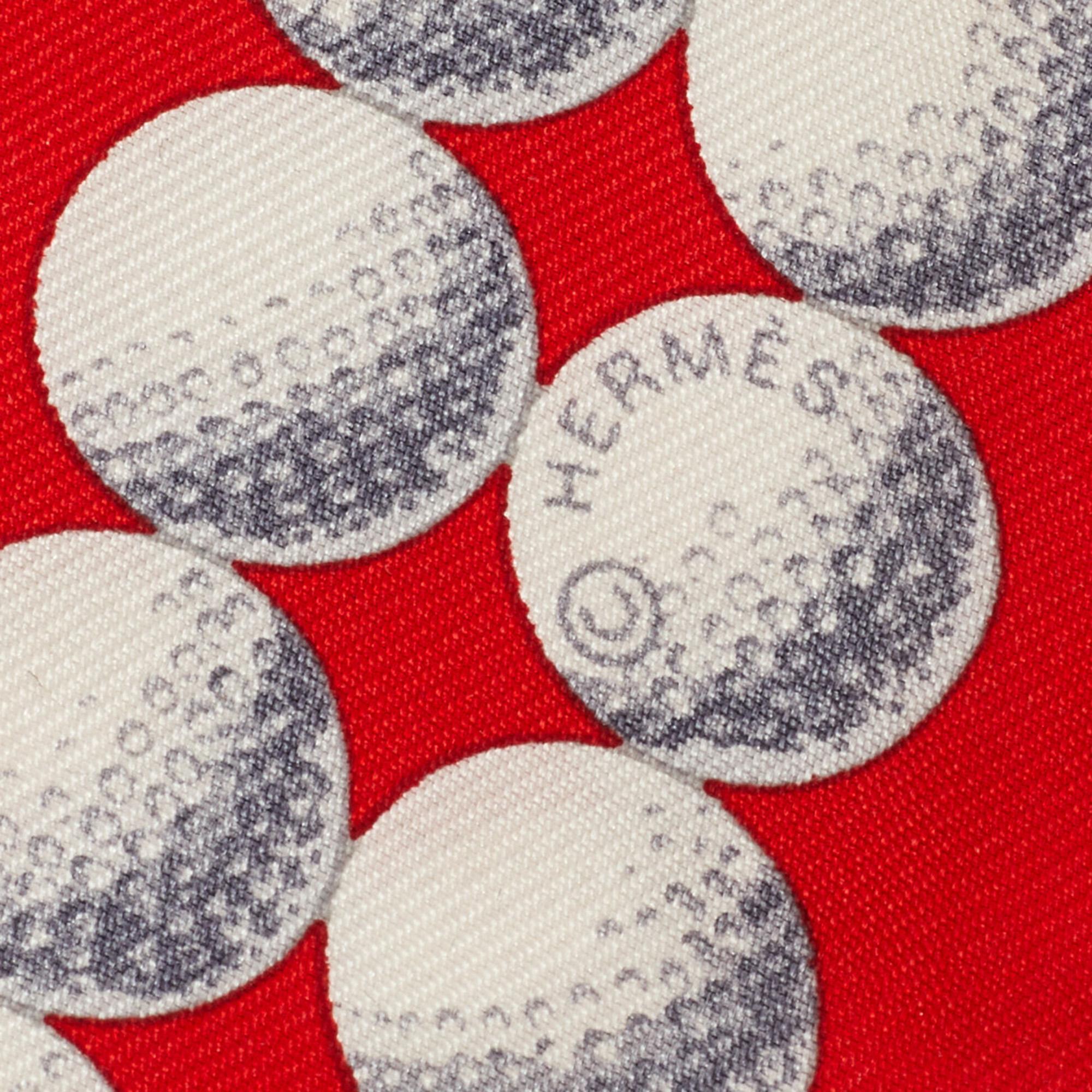 Hermès Red Golf Balls Print Silk Twilly In Good Condition In Dubai, Al Qouz 2