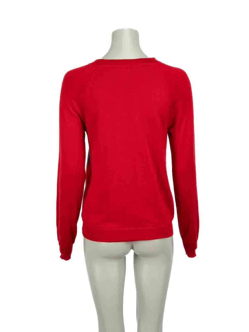 Hermès Red Graphic Print Knitted Jumper Size S In Good Condition In London, GB