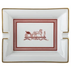 Used Hermès Red Horse Carriage Ashtray