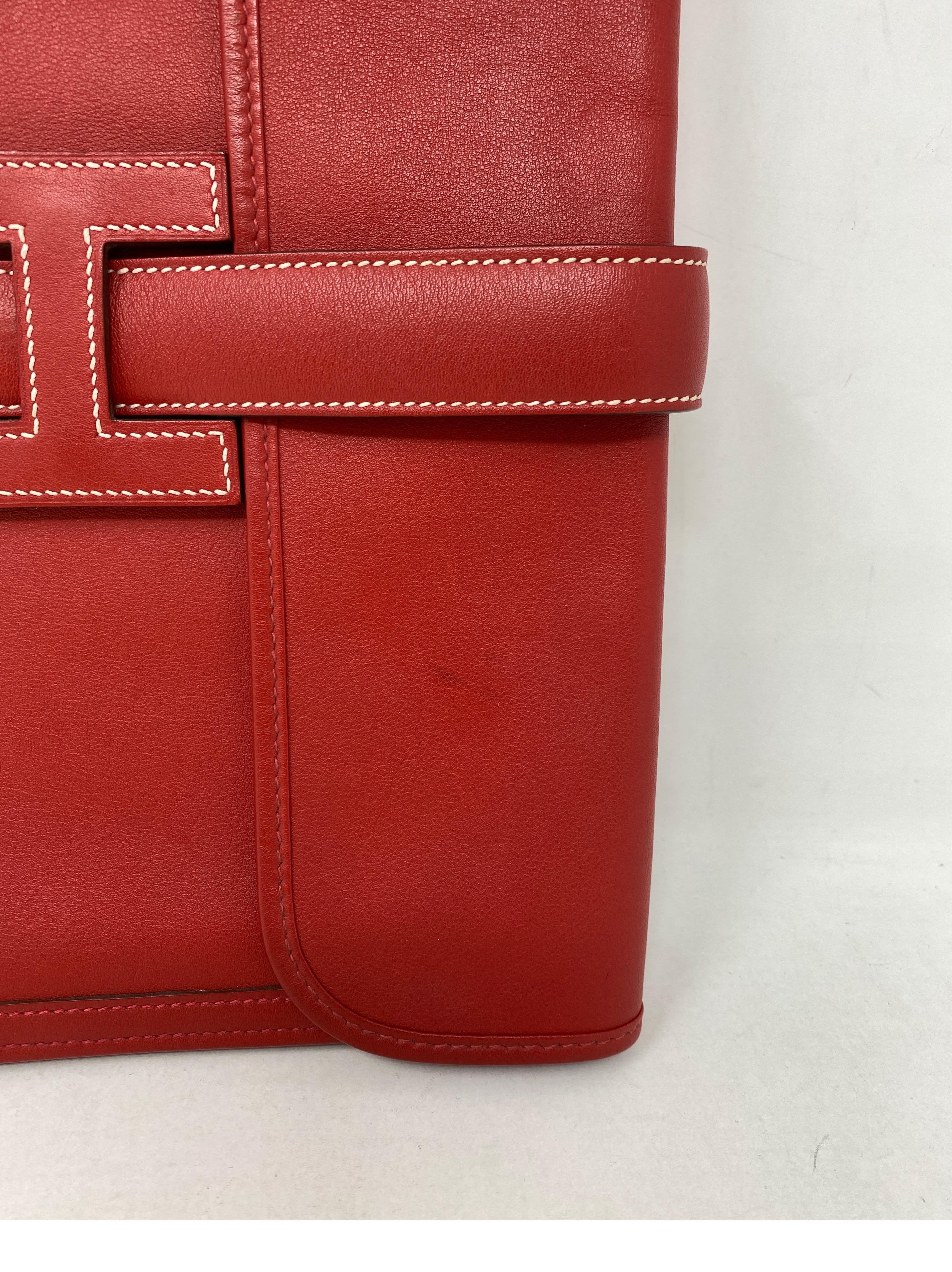 Hermès - Pochette Jige rouge 6