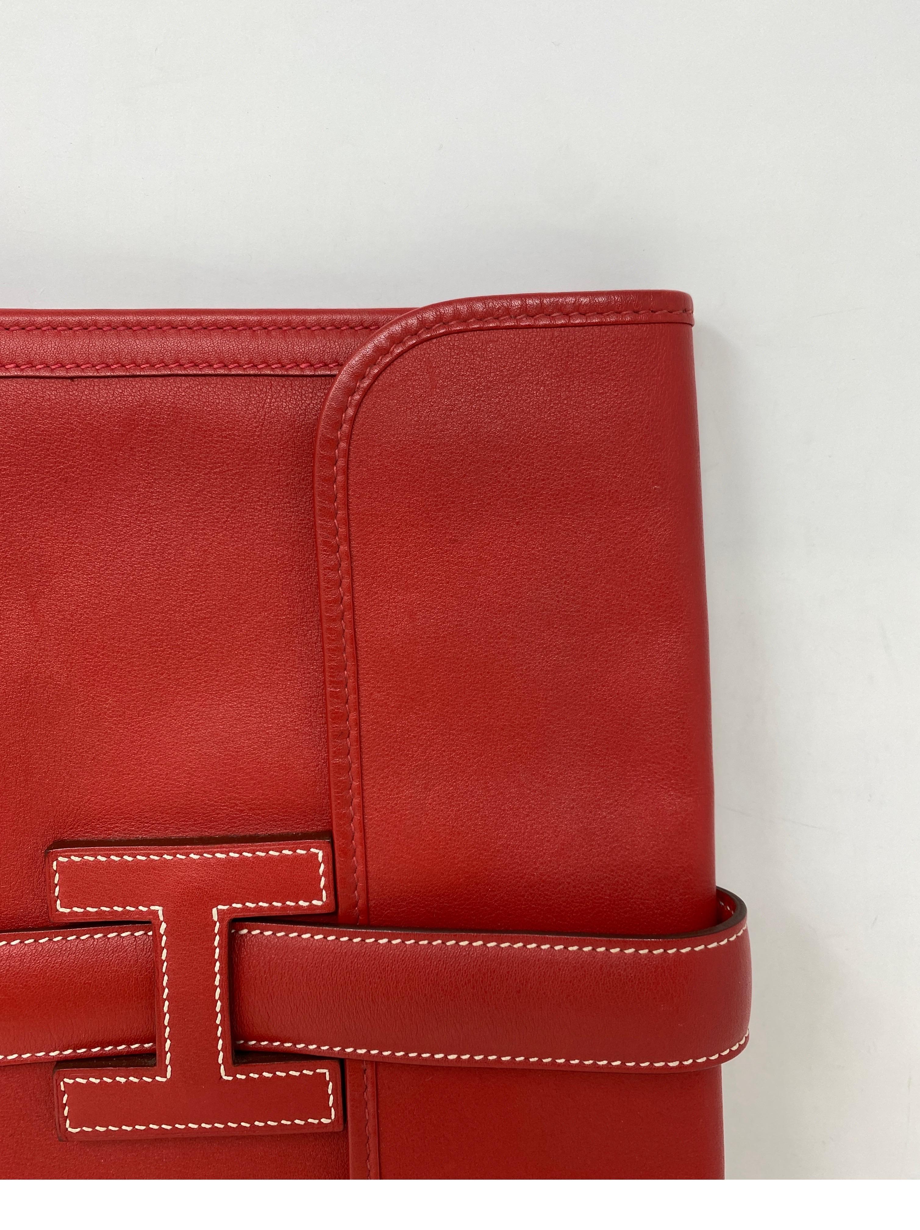 Hermès - Pochette Jige rouge 7