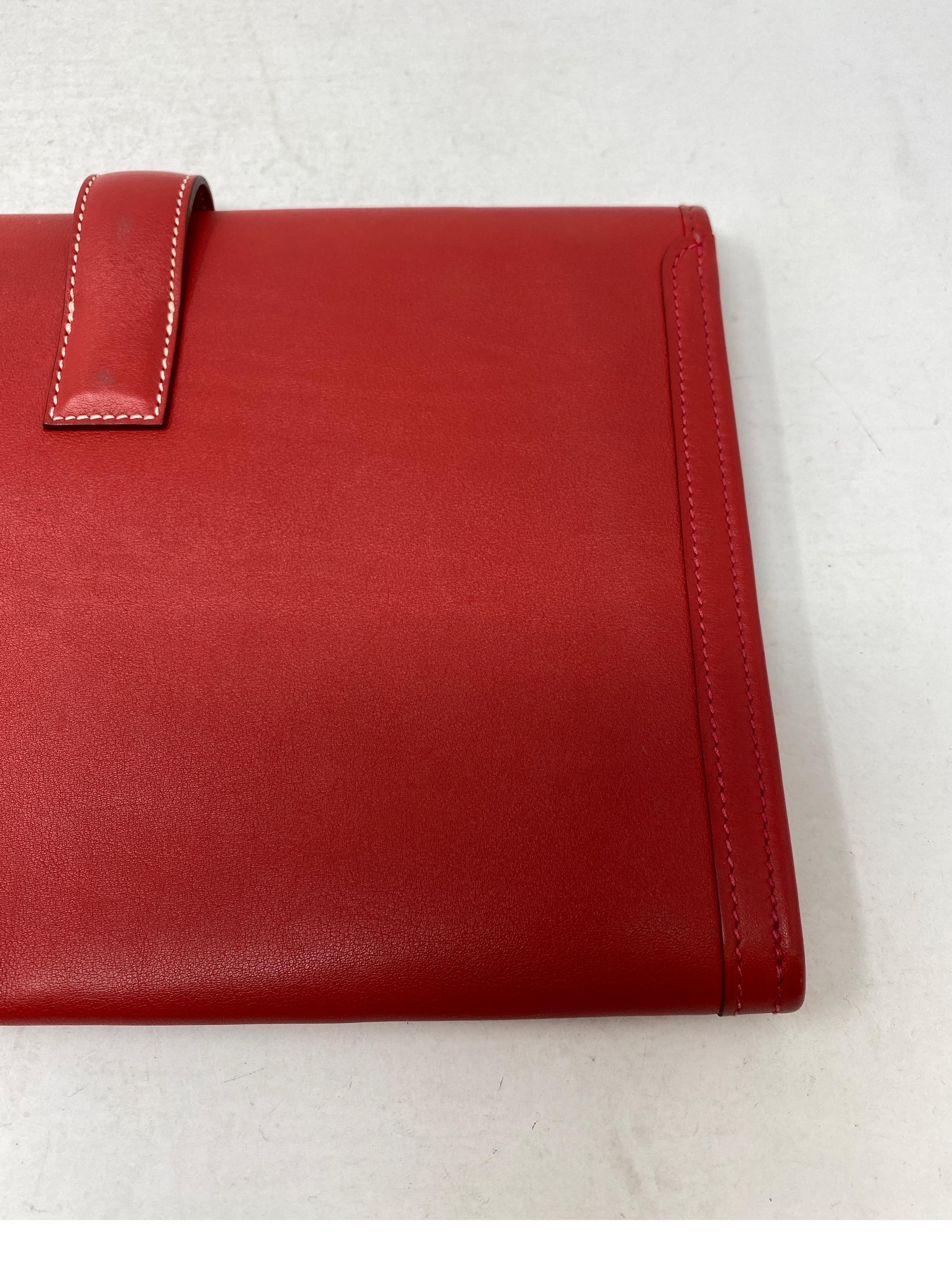 Hermès - Pochette Jige rouge 10
