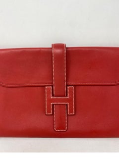 Hermes Red Jige Clutch Bag