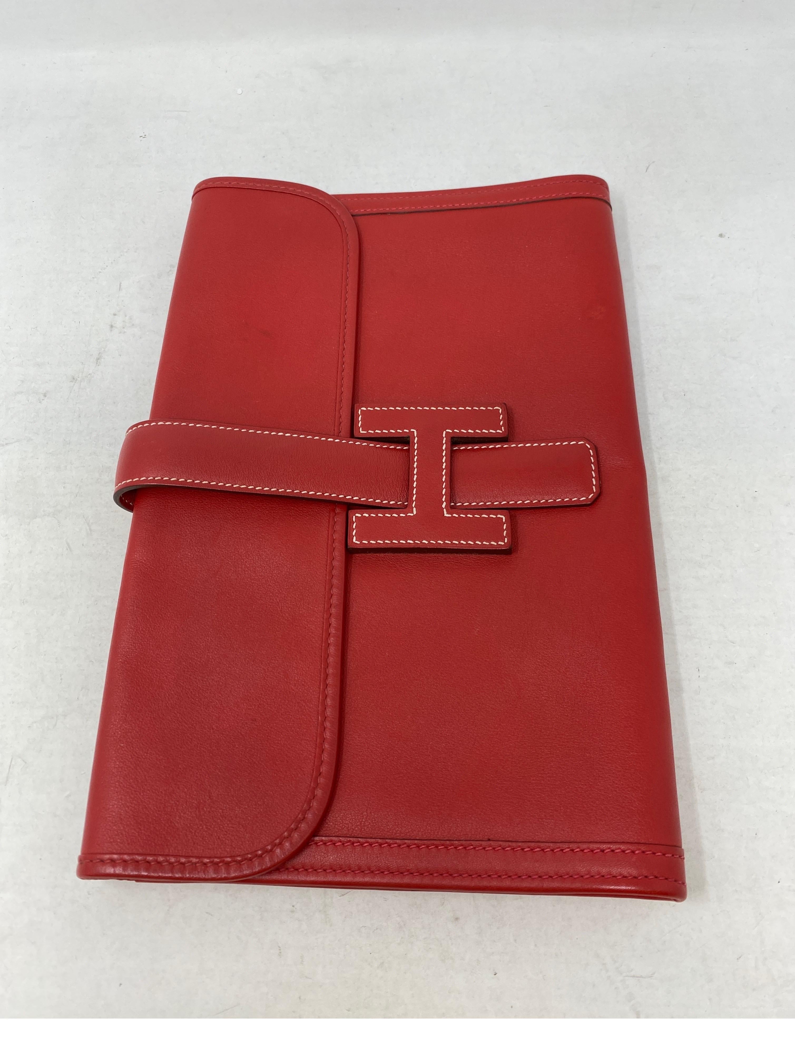 Rouge Hermès - Pochette Jige rouge