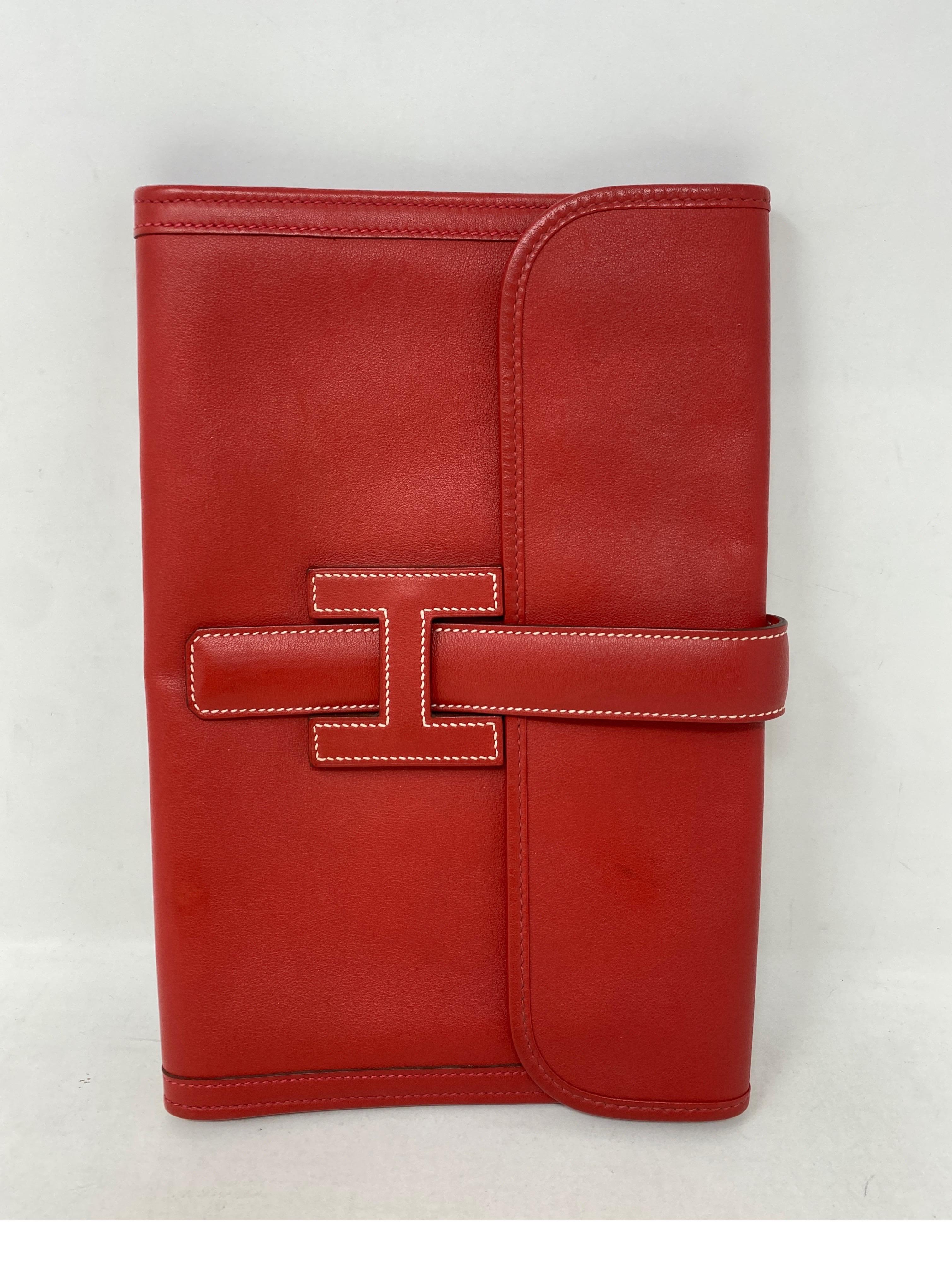Hermès - Pochette Jige rouge 4