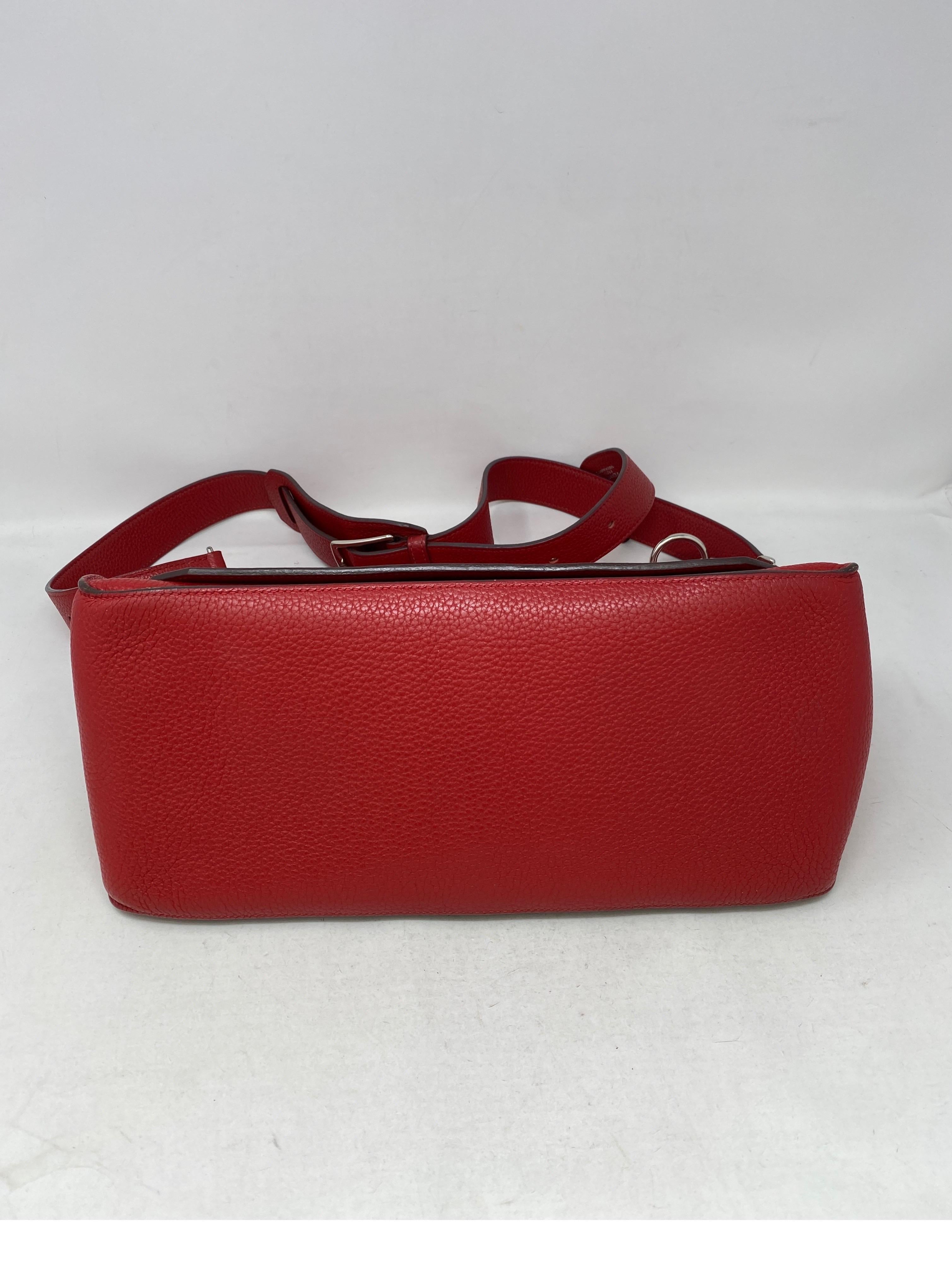 Hermes Red Jypsiere 34 Bag In Good Condition In Athens, GA