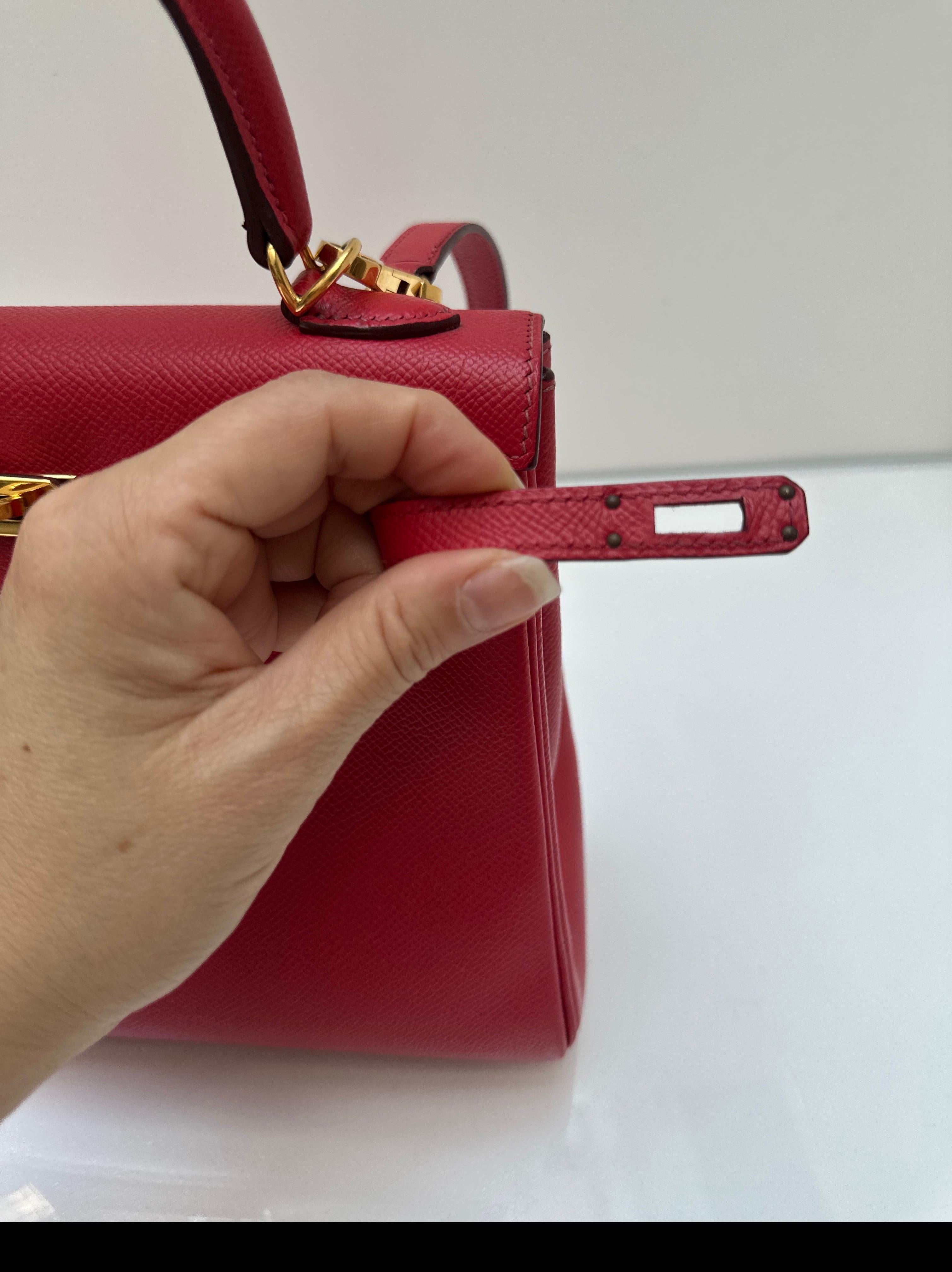 Hermes Rote Kelly 25 Tasche 10