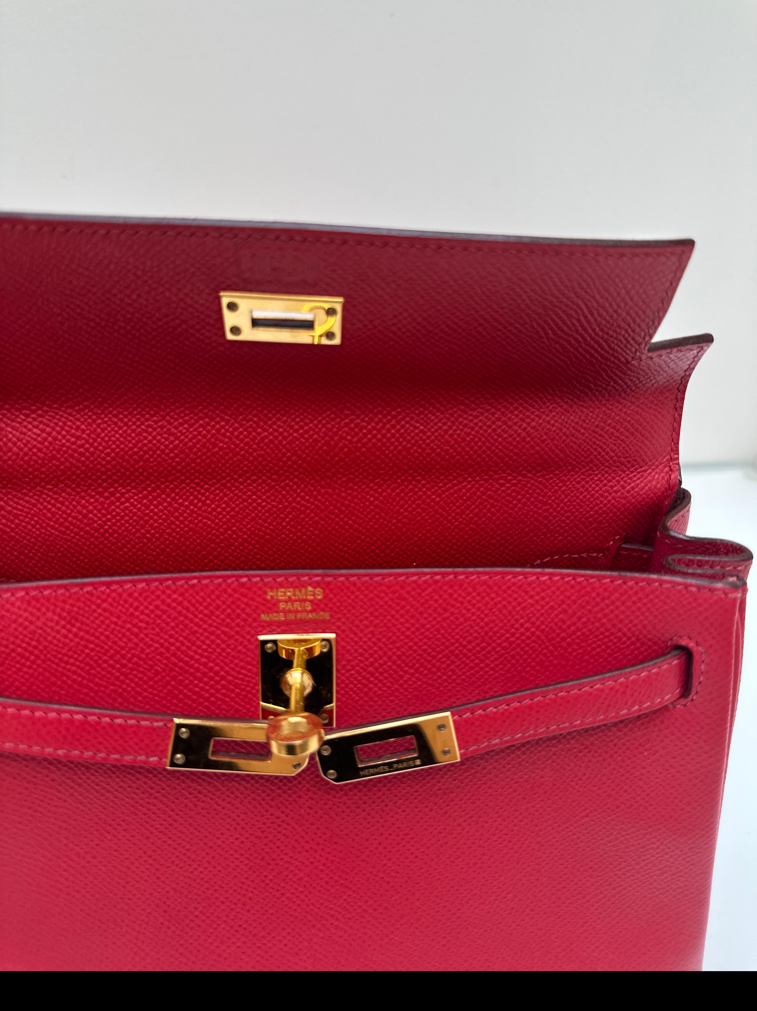 Hermes Rote Kelly 25 Tasche 12