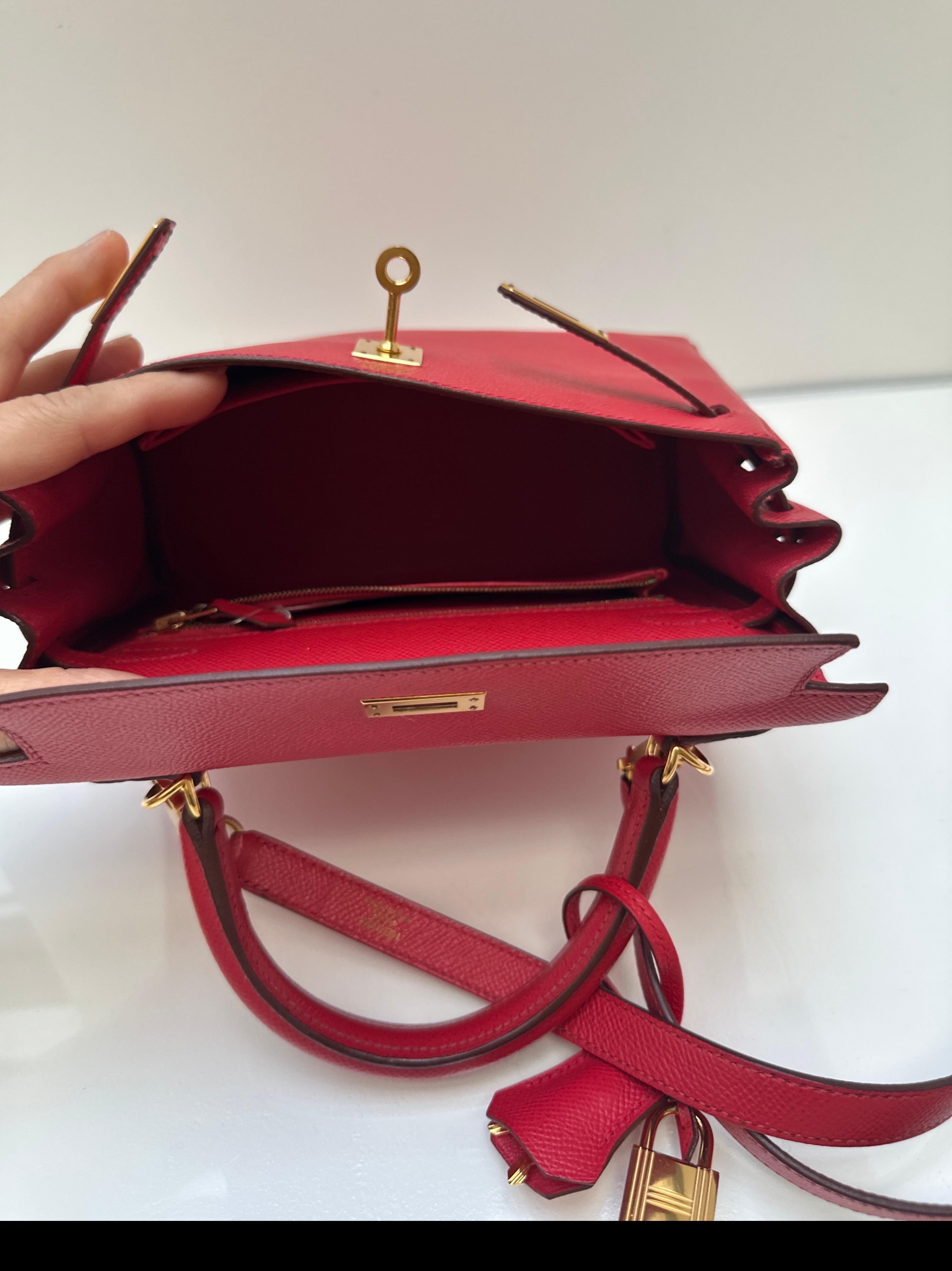 Hermes Rote Kelly 25 Tasche 13
