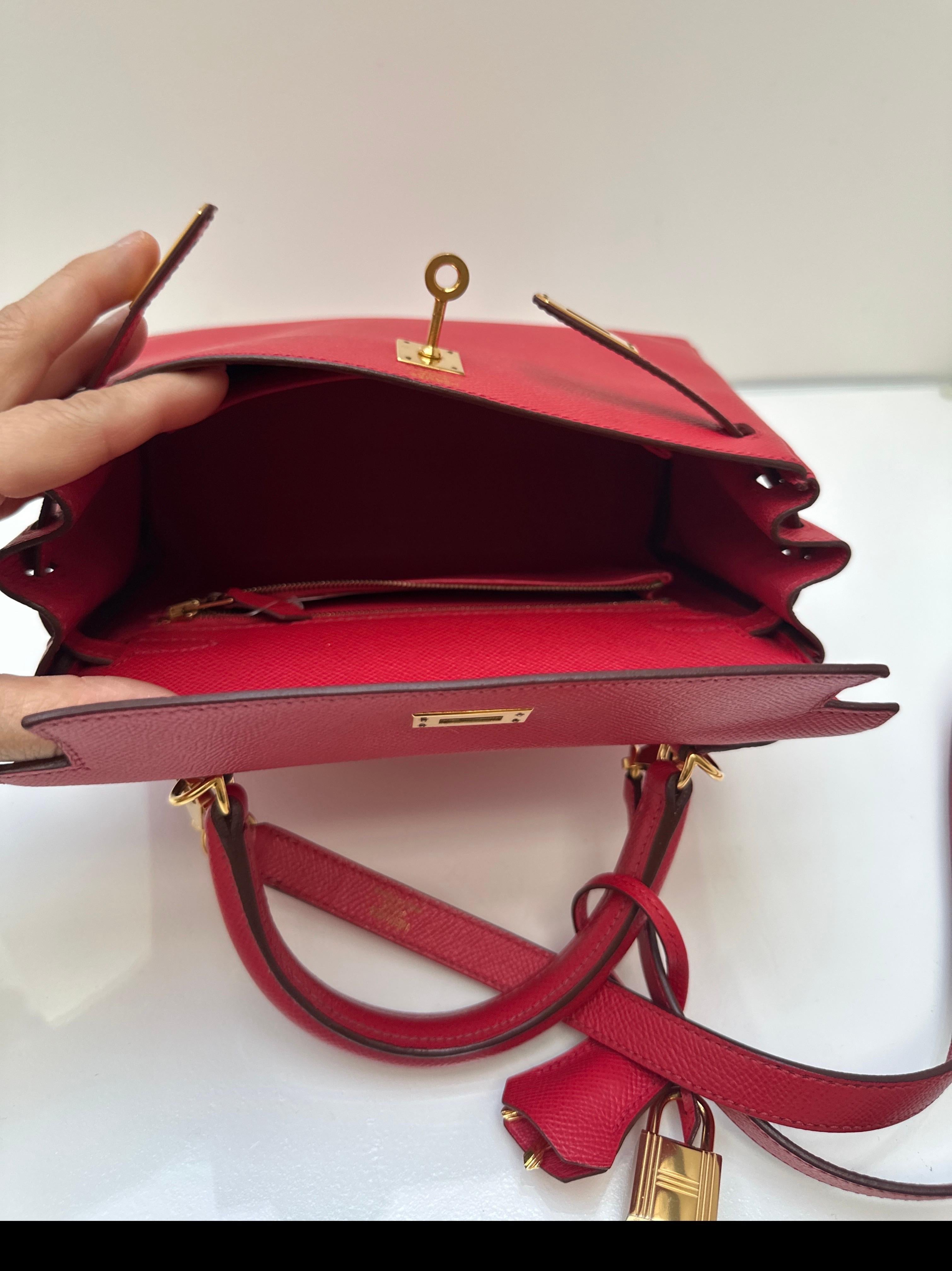 Hermes Rote Kelly 25 Tasche 14