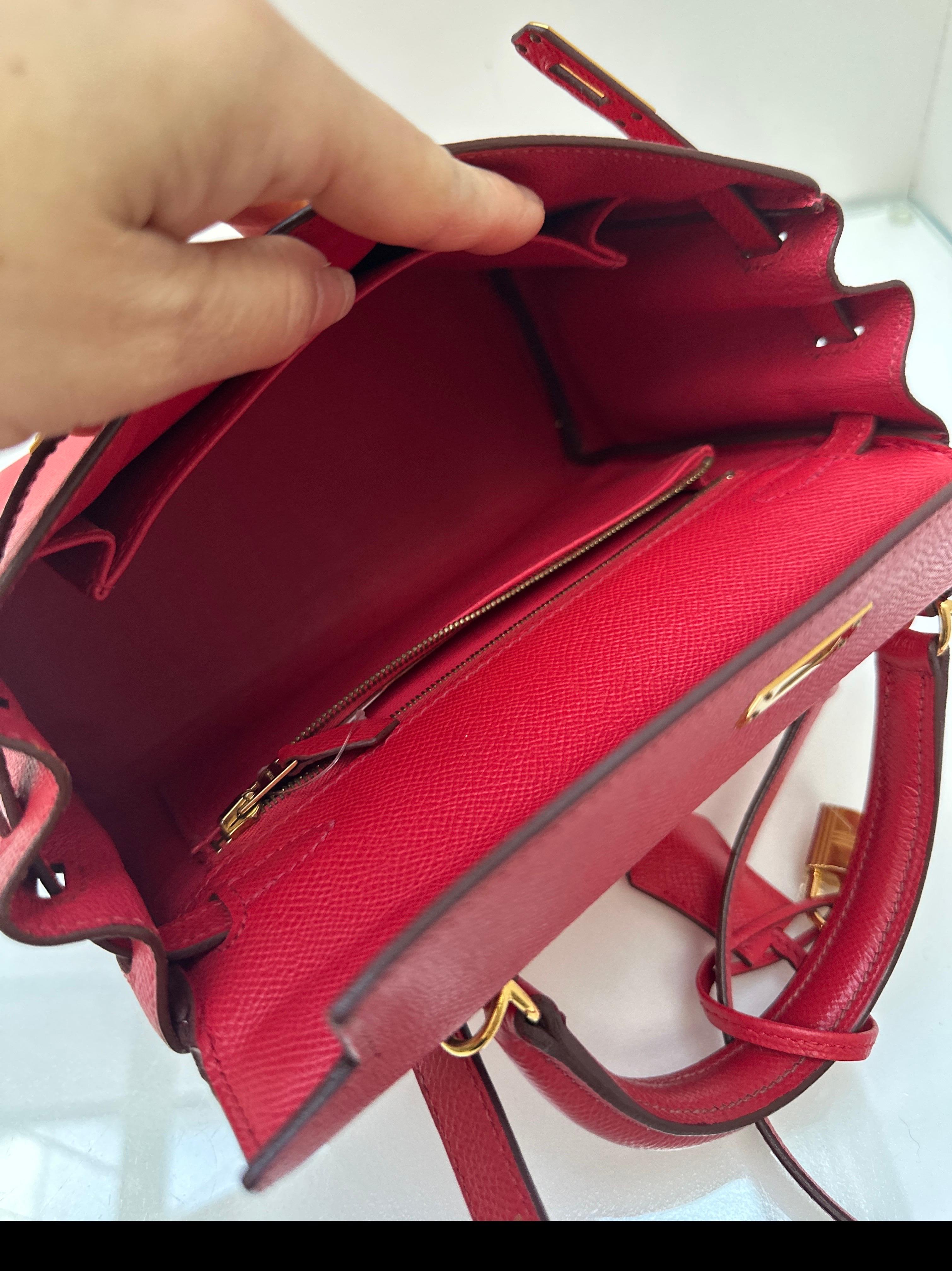 Hermes Rote Kelly 25 Tasche 15