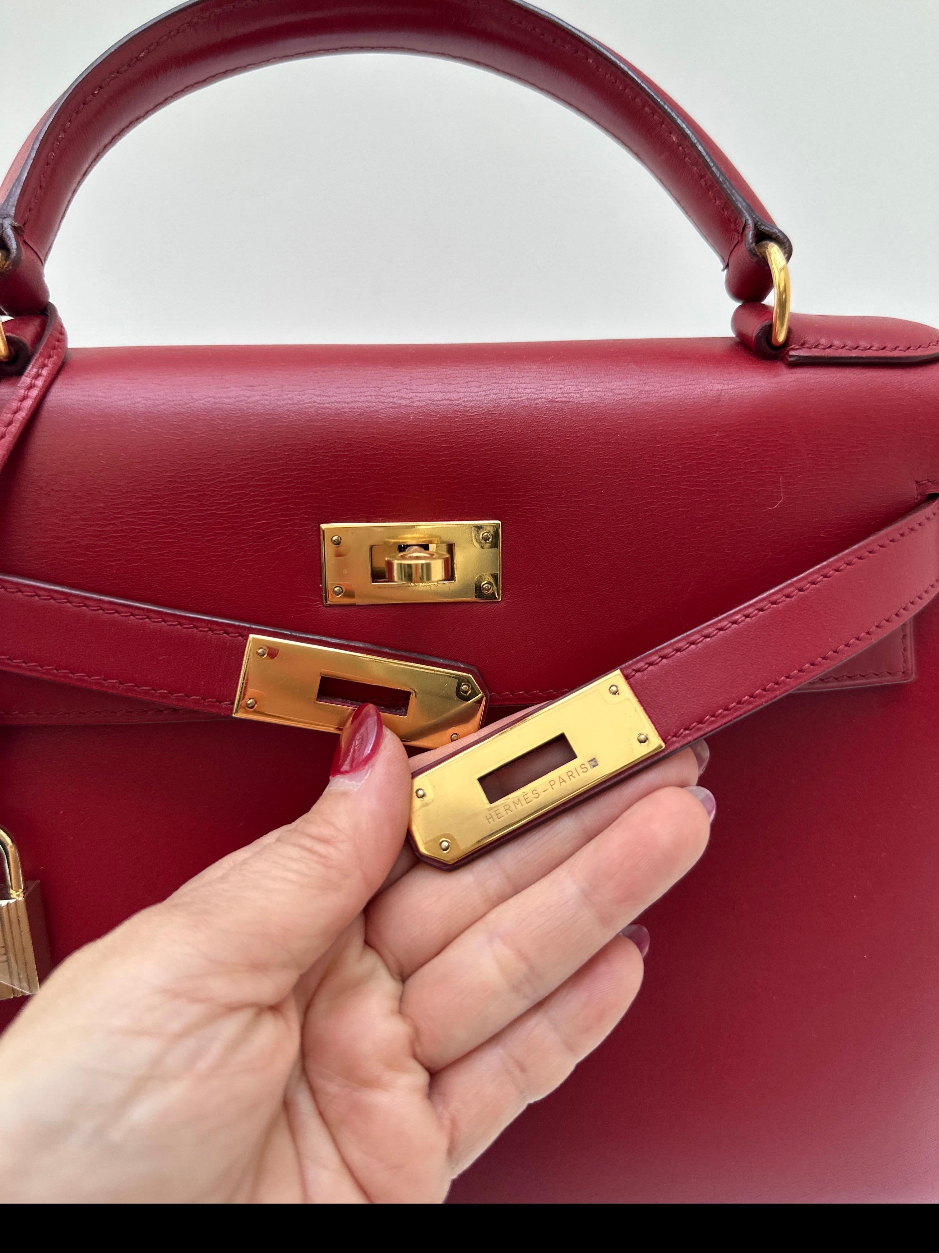 Bolso Kelly 28 Rojo Hermes en venta 7