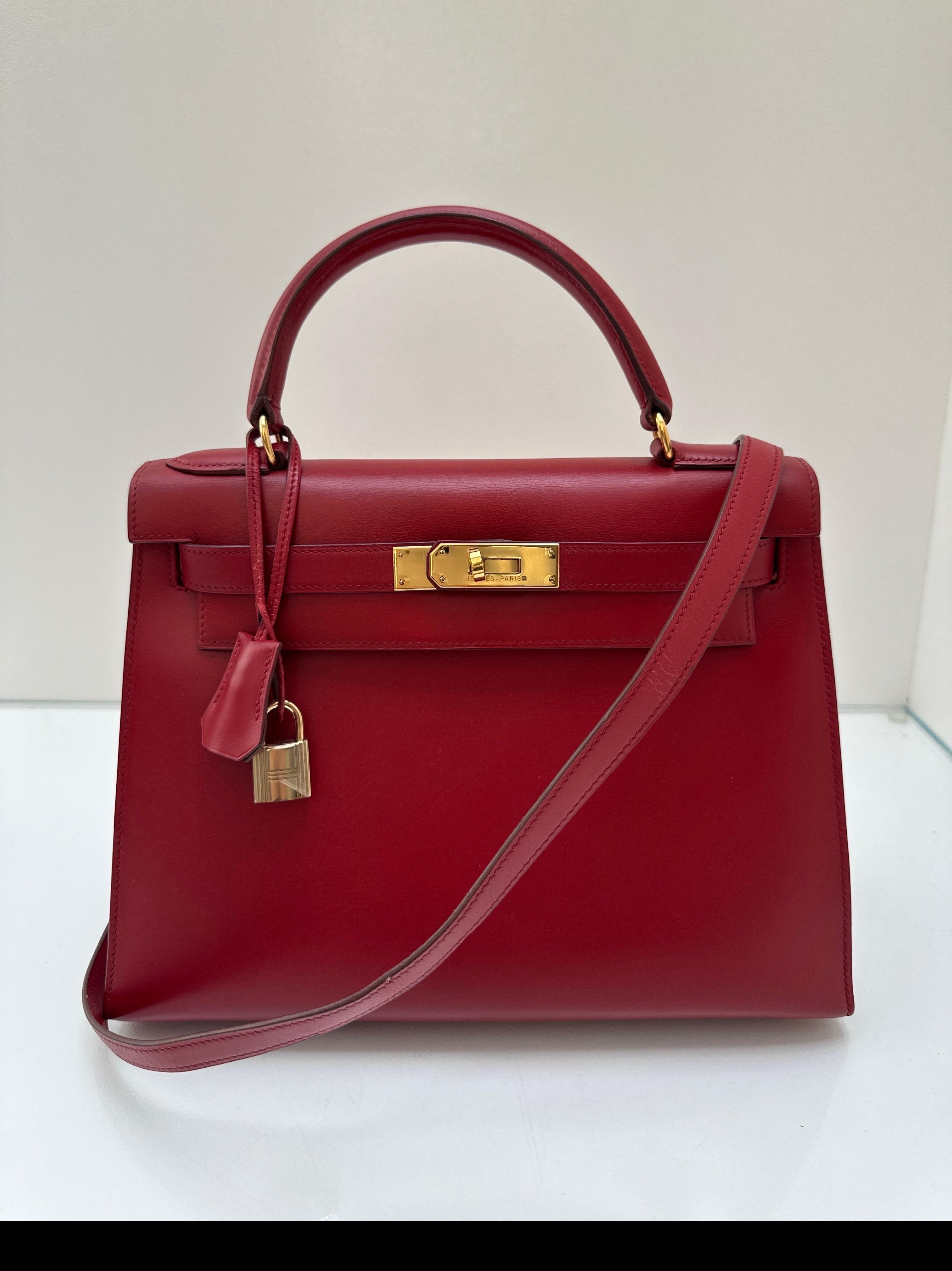 Bolso Kelly 28 Rojo Hermes en venta 12