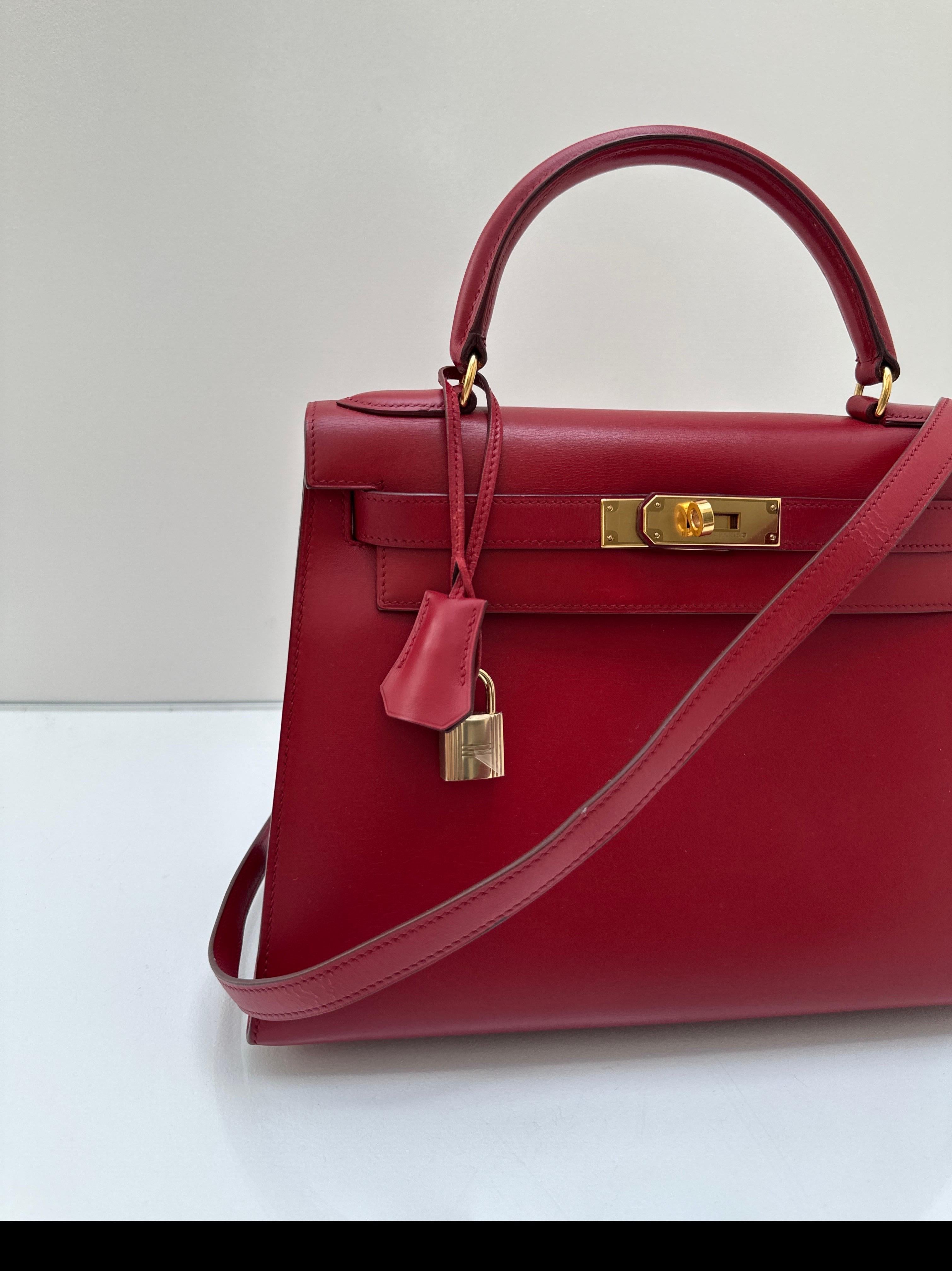 Bolso Kelly 28 Rojo Hermes en venta 13