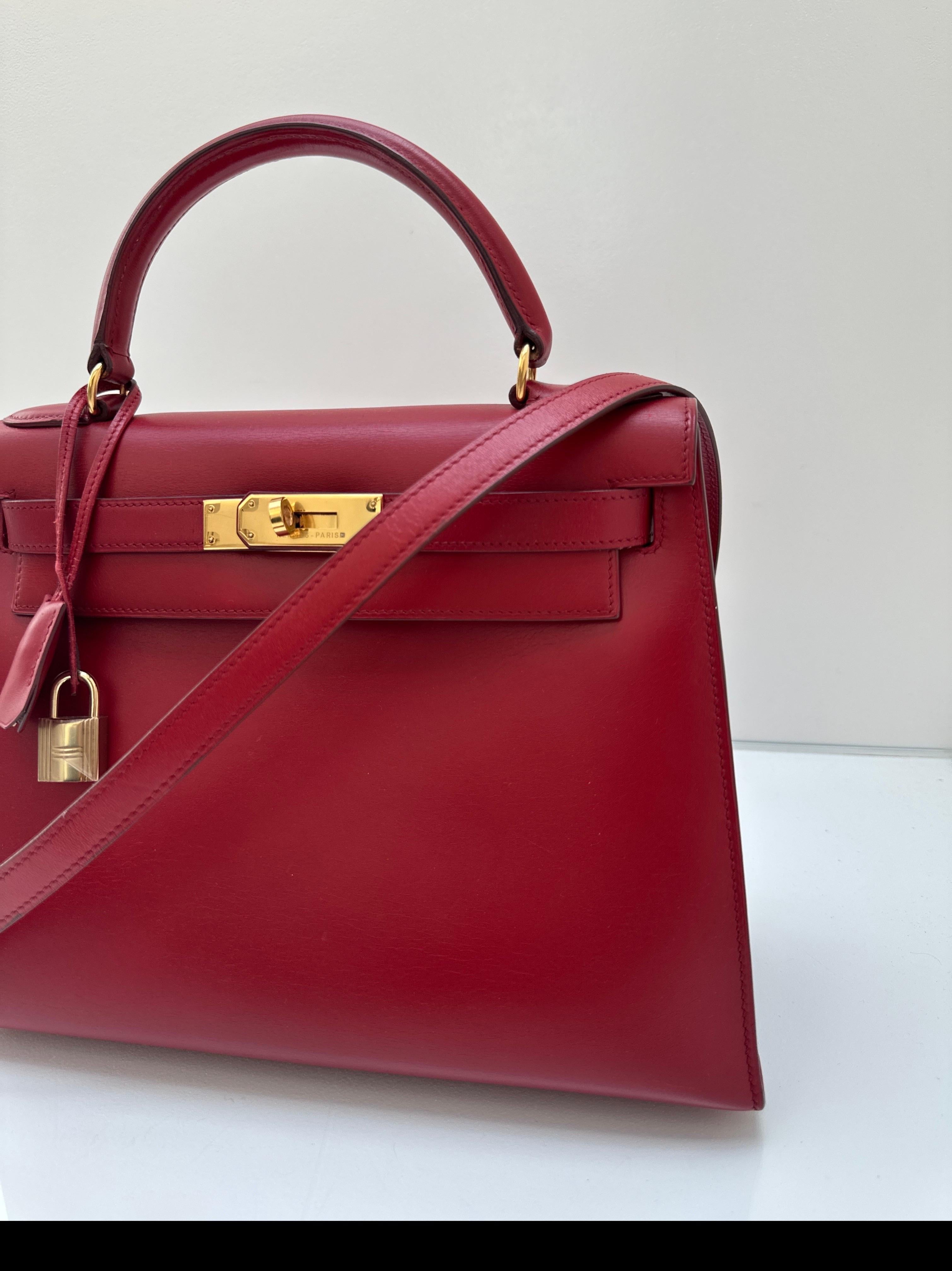 Bolso Kelly 28 Rojo Hermes en venta 14