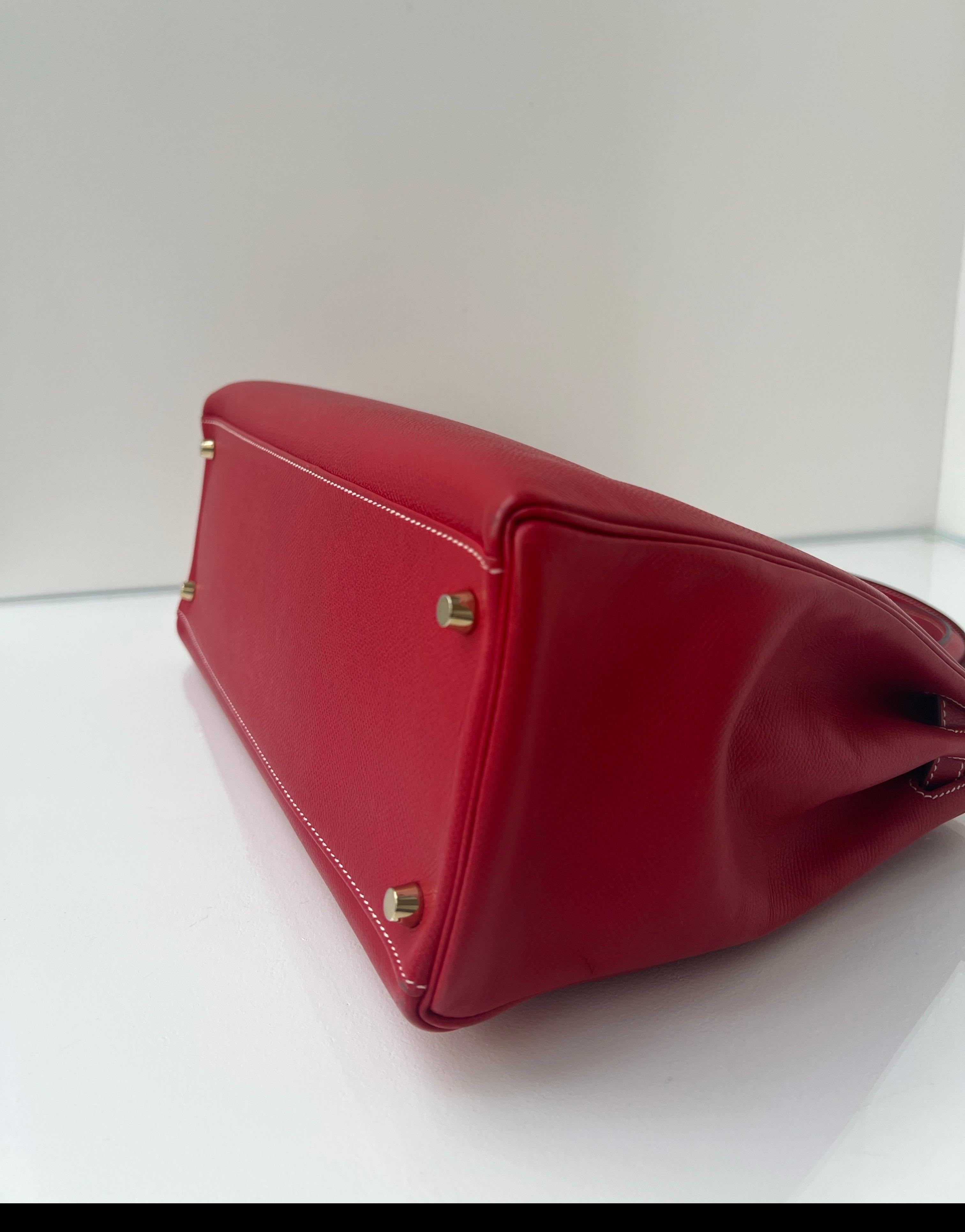 Hermes Red Kelly 35 Bag For Sale 6