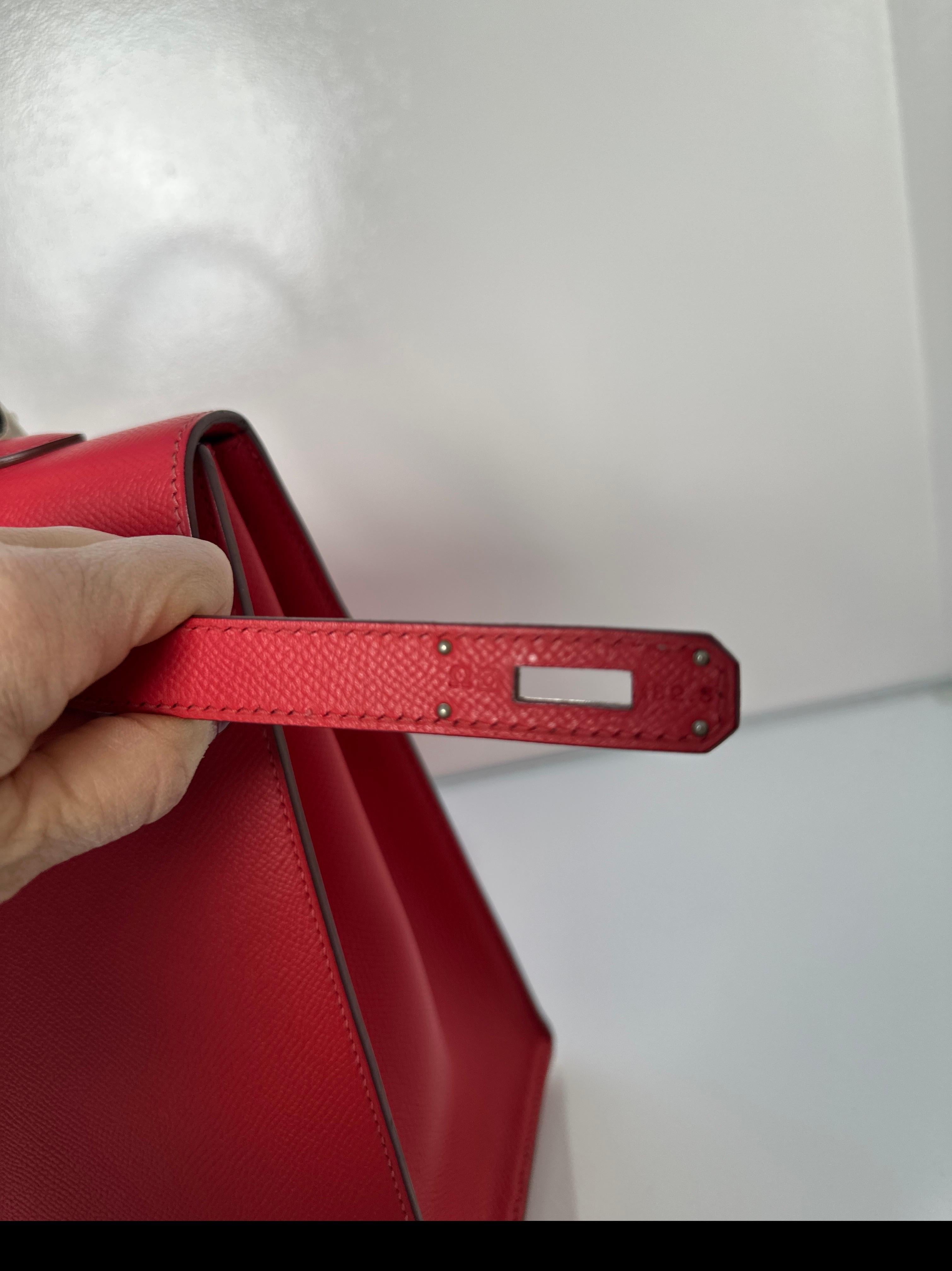Hermes Red Kelly 35 Bag For Sale 7