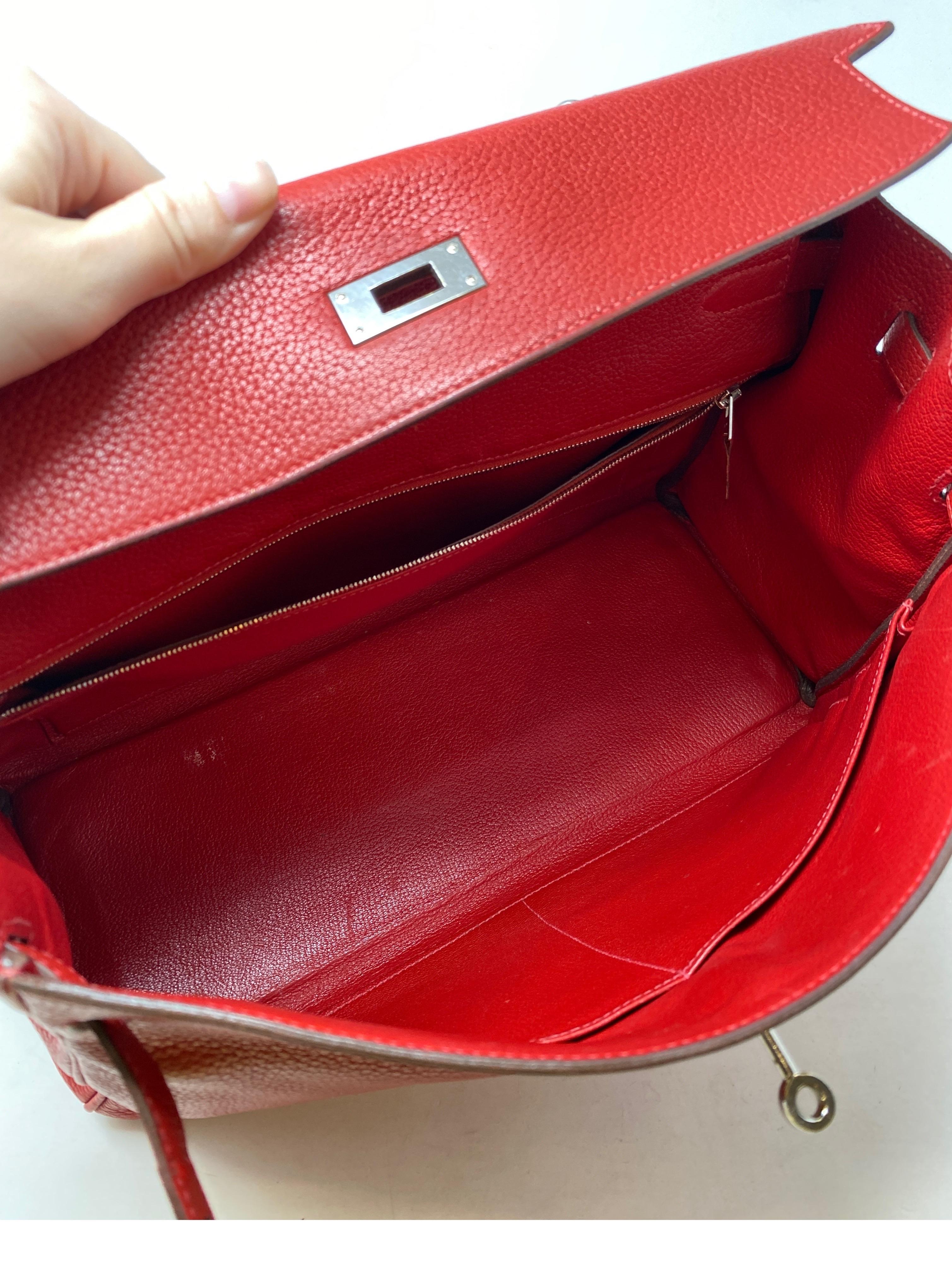 Hermes Red Kelly 35 Bag  9