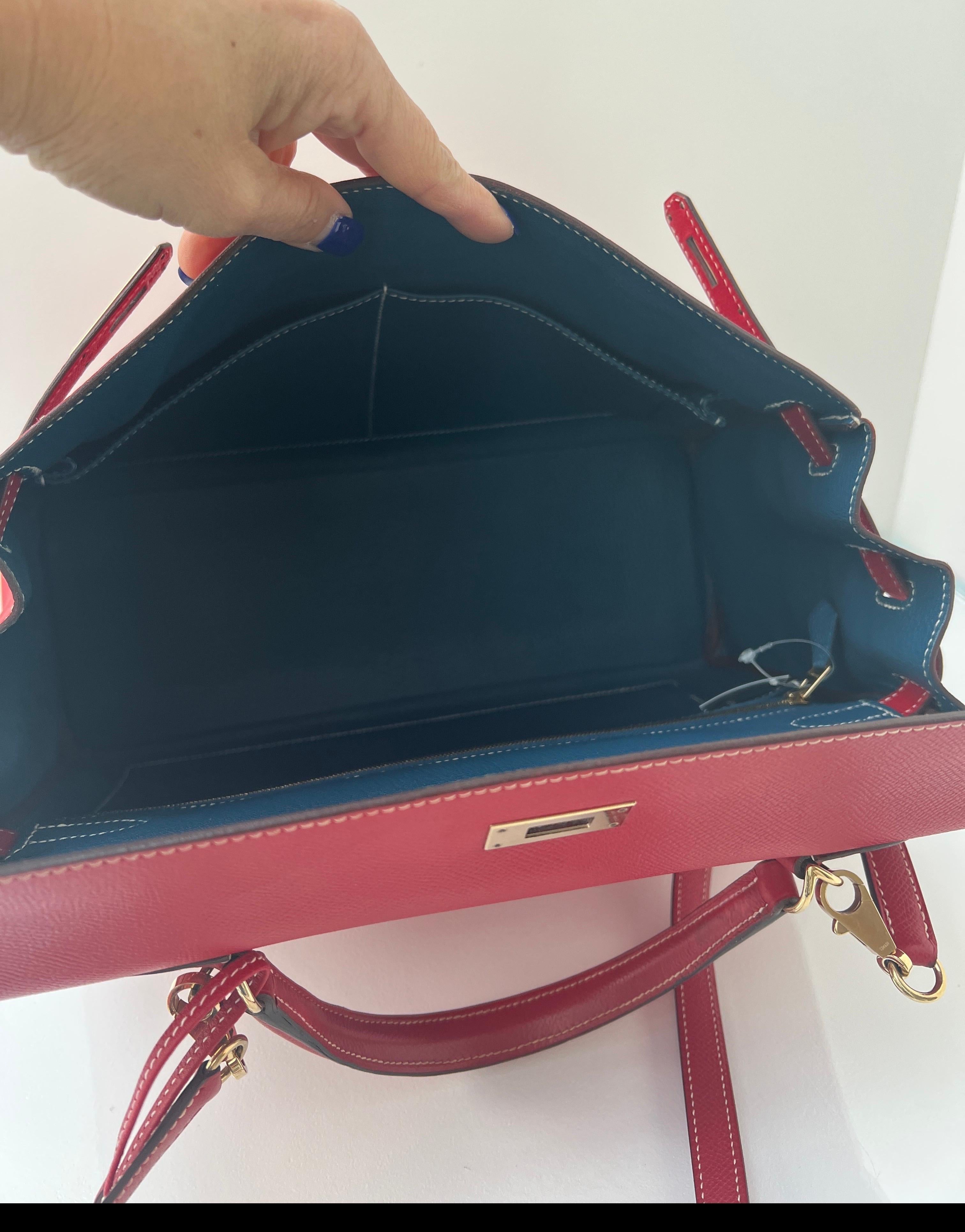 Hermes Red Kelly 35 Bag For Sale 16