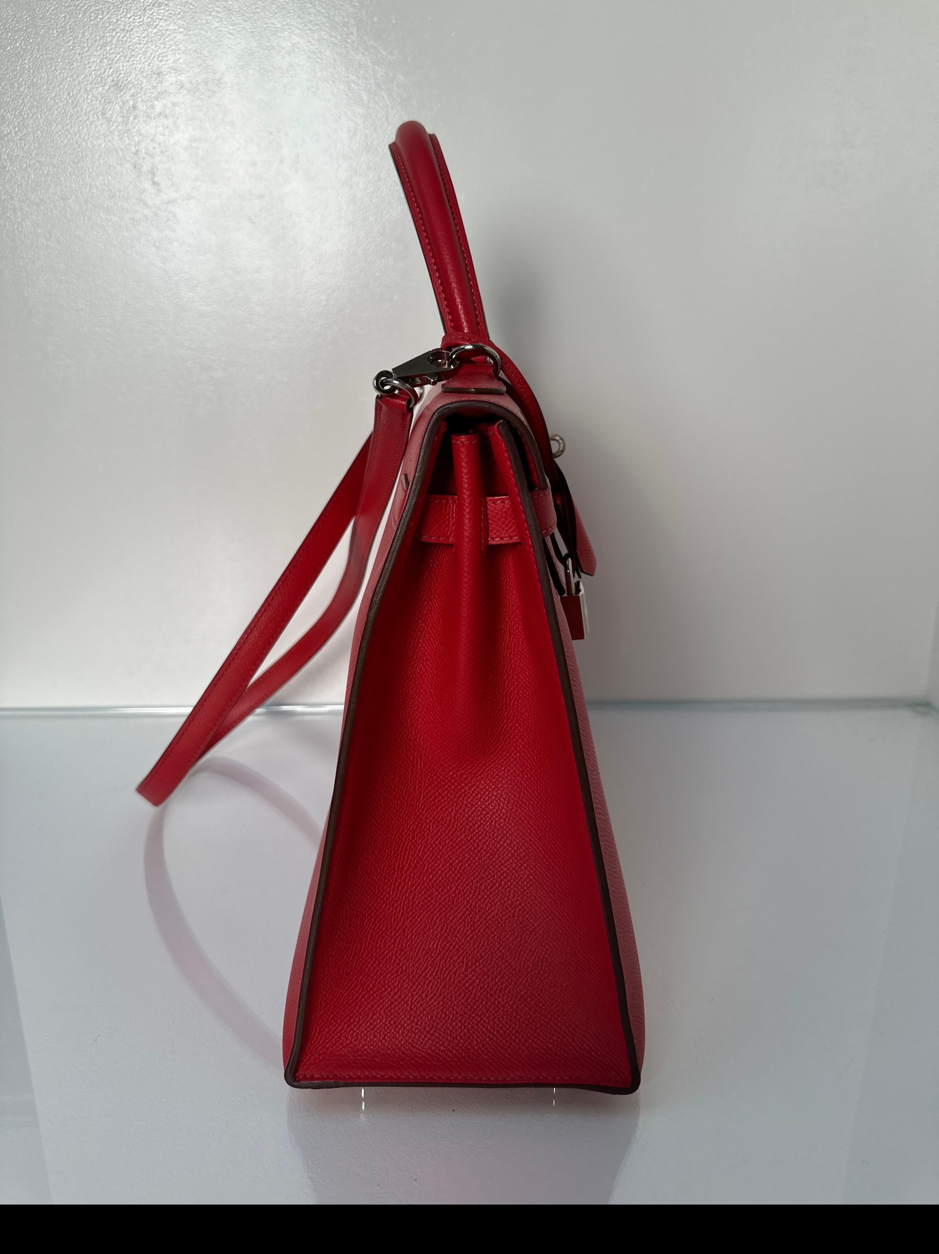 Women's or Men's Hermes Red Kelly 35 Bag For Sale