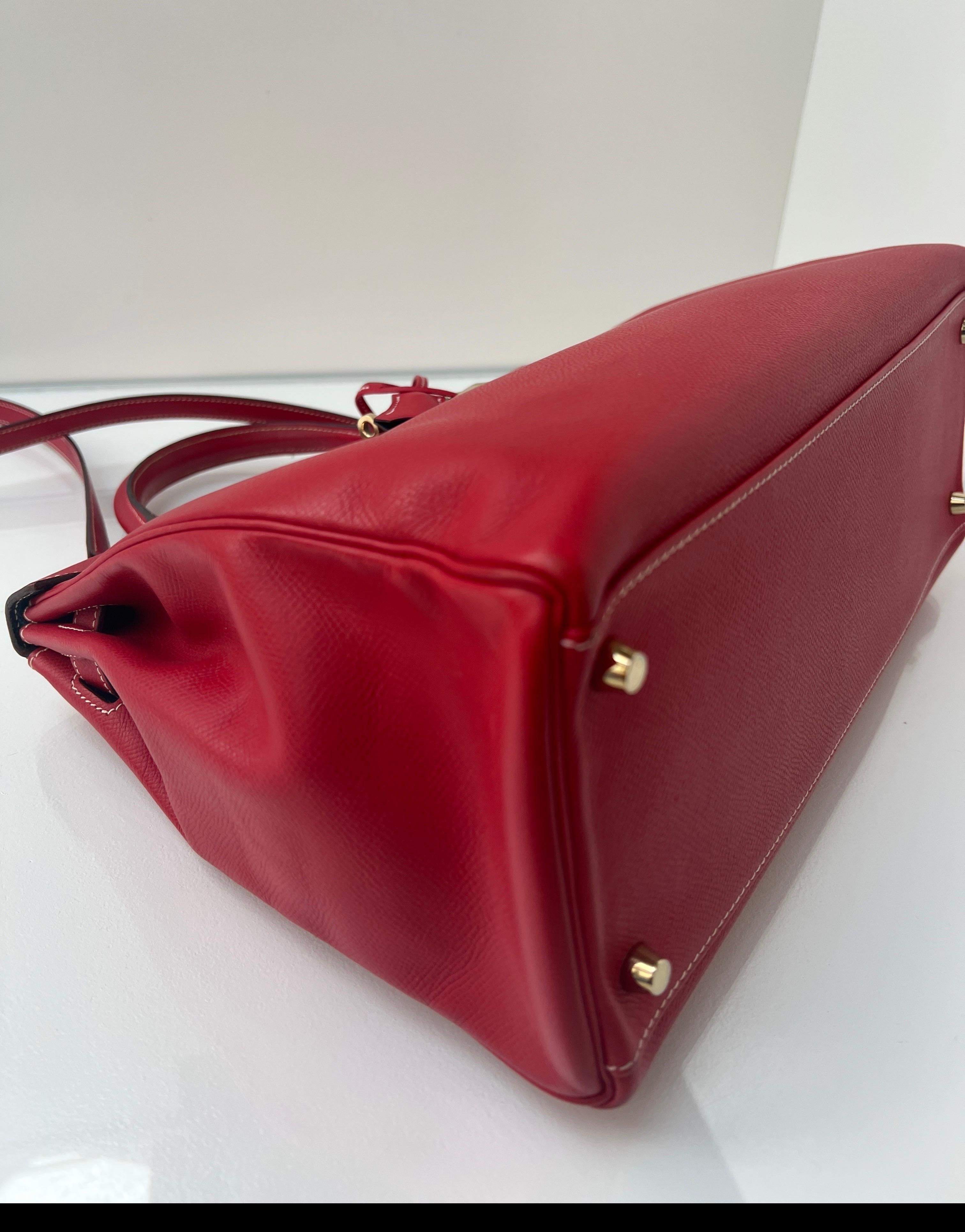 Hermes Red Kelly 35 Bag For Sale 4