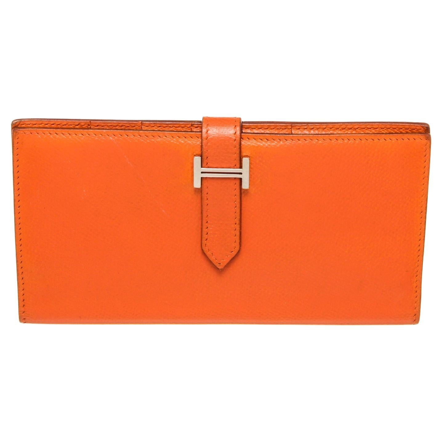 Hermes Red Leather Bearn Wallet with leather, gold-tone hardware, trim  leather, For Sale at 1stDibs | hermes wallet, hermes bearn compact wallet