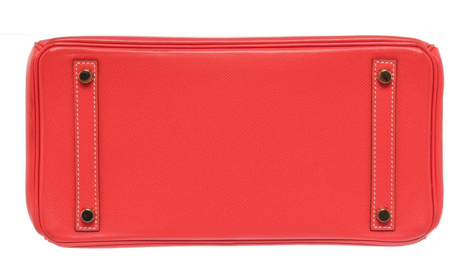 Women's Hermes Red Leather Birkin 30cm Satchel Bag