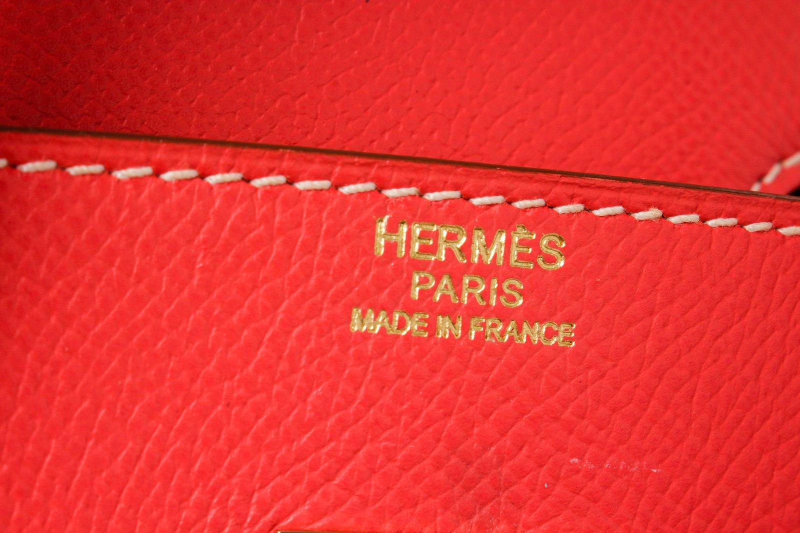 Hermes Red Leather Birkin 30cm Satchel Bag 1