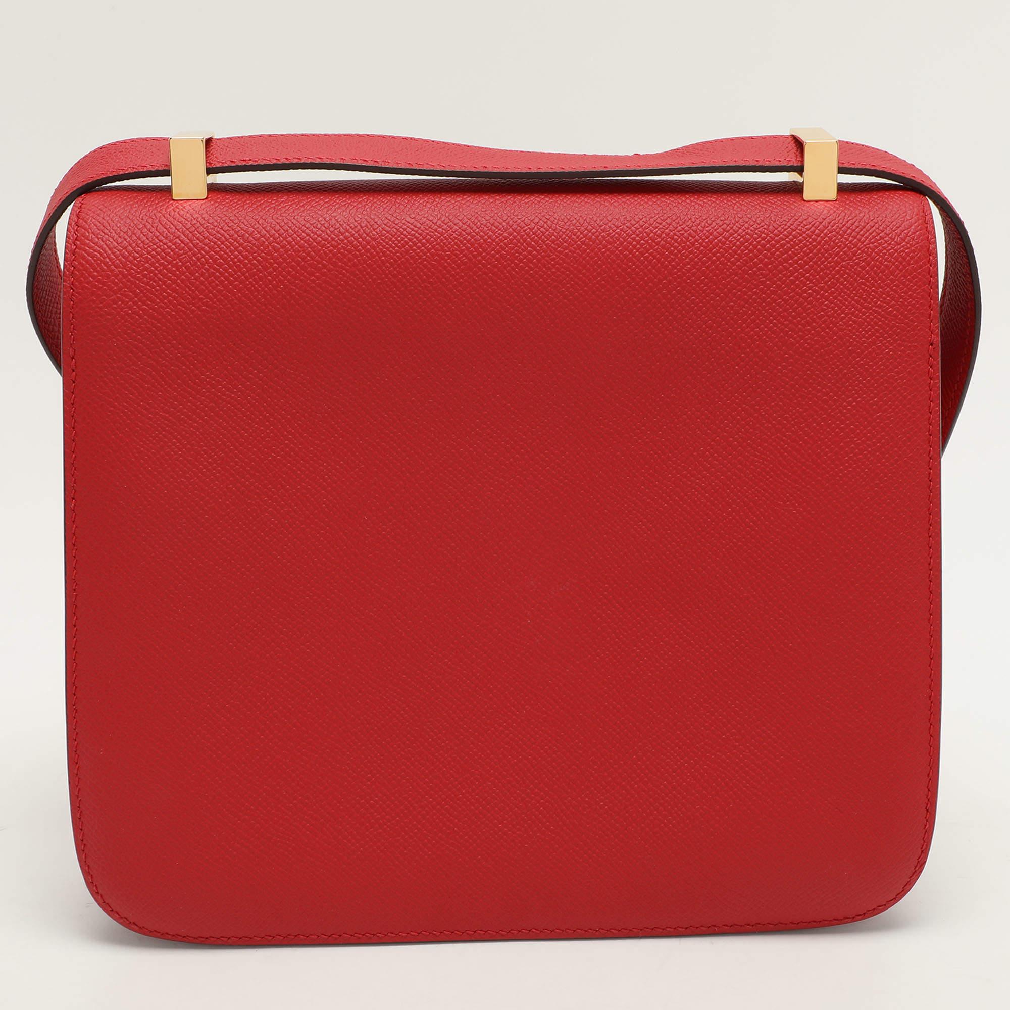 Women's Hermès Red Leather Constance 23 Bag For Sale