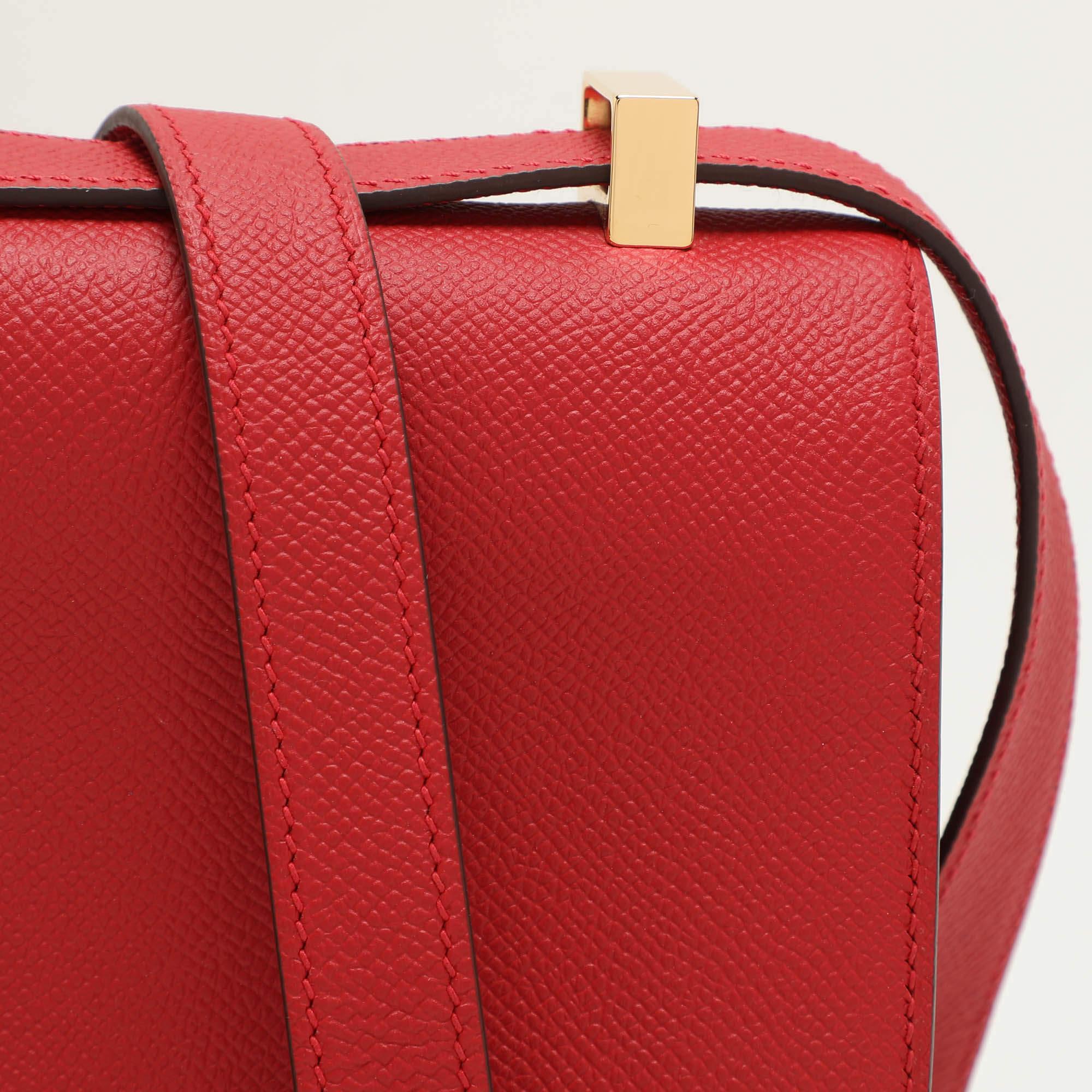 Hermès Red Leather Constance 23 Bag For Sale 1