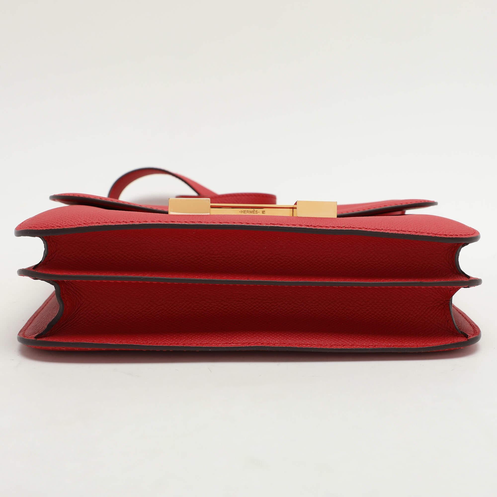 Hermès Red Leather Constance 23 Bag For Sale 4