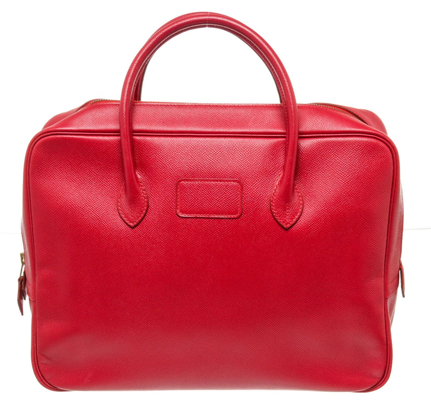 Hermes Red Leather Eiffel Briefcase Bag For Sale at 1stDibs